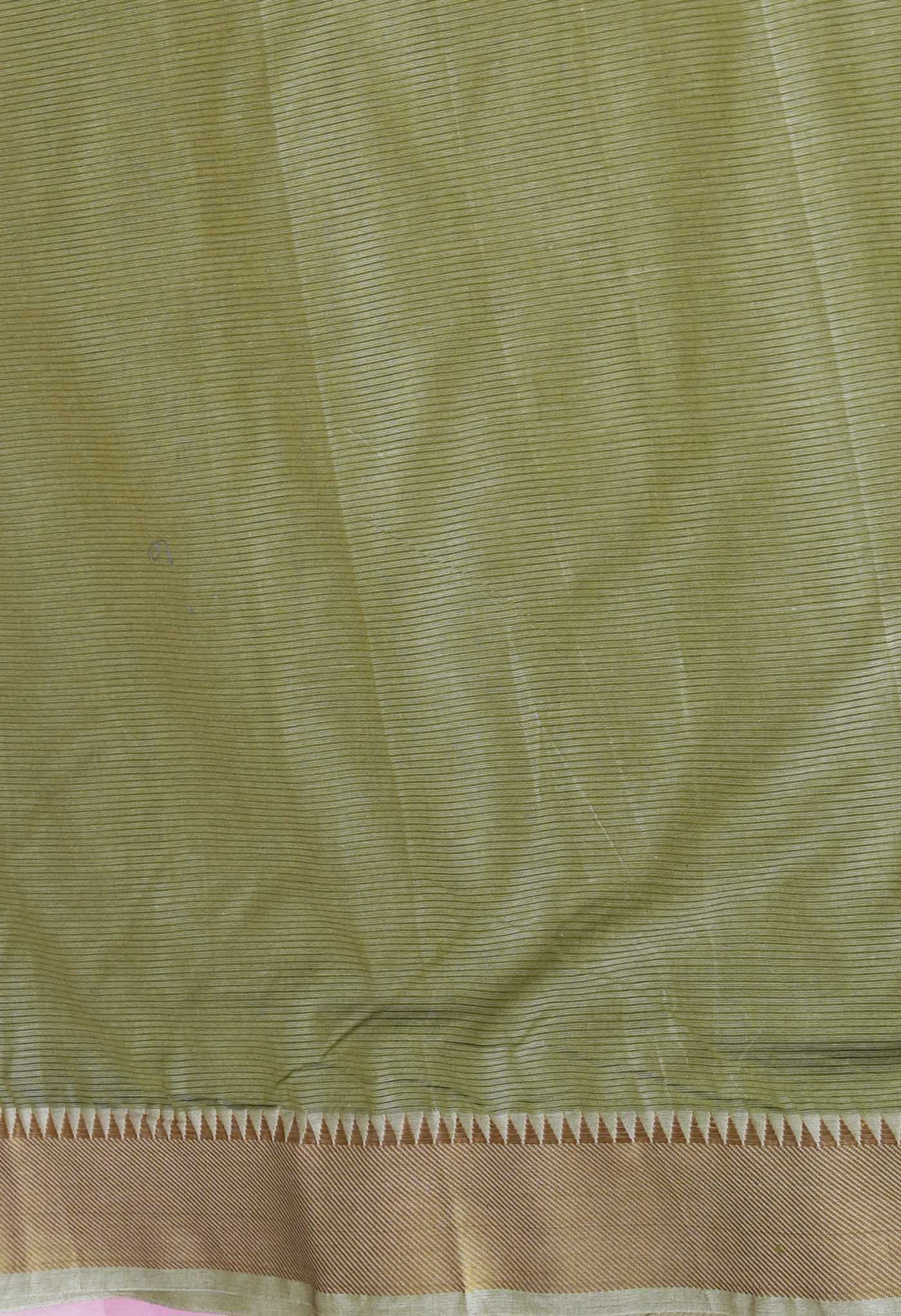 Green Pure Plain Pavani Mangalgiri Cotton Saree-UNM83181