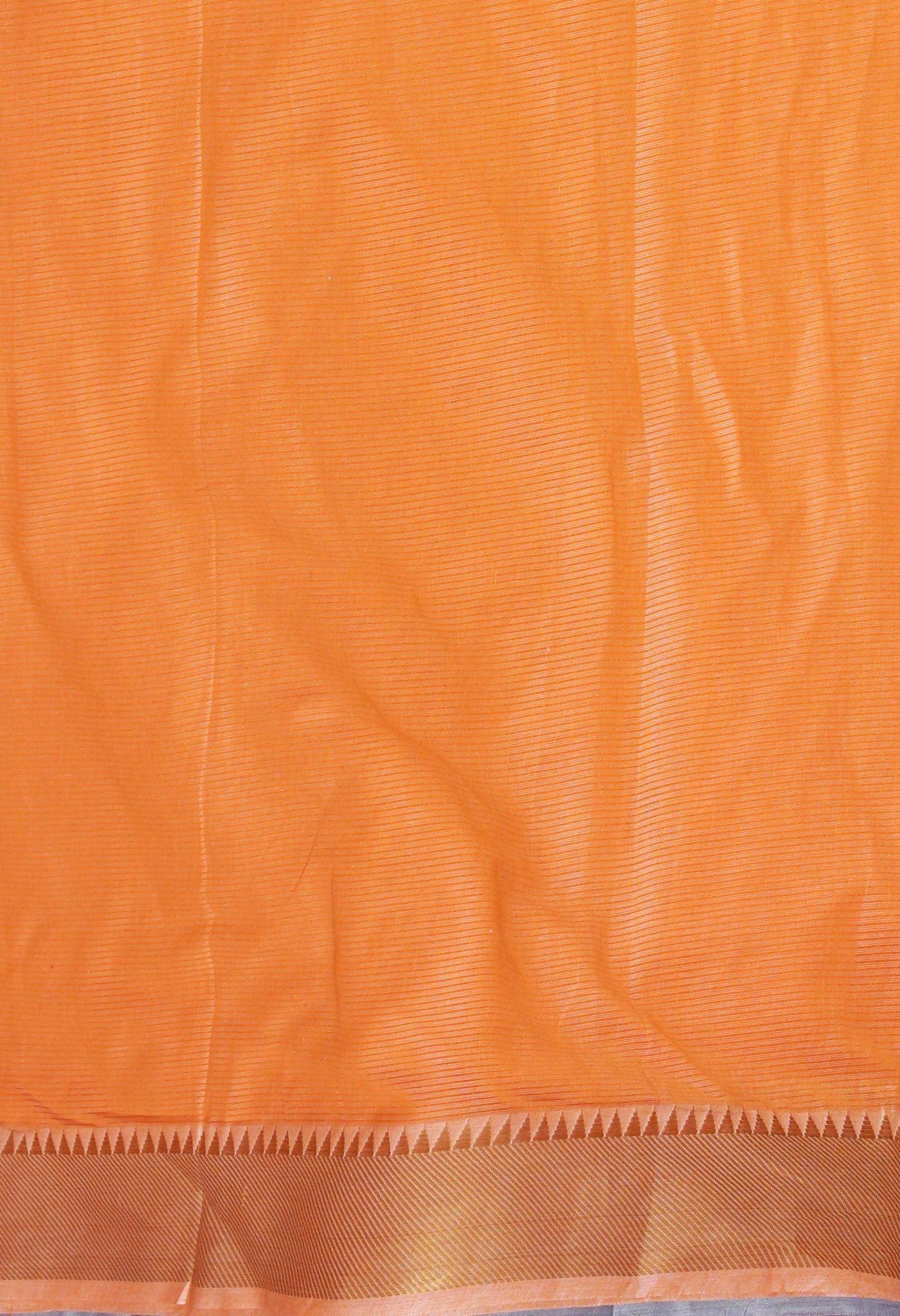Orange Pure Plain Pavani Mangalgiri Cotton Saree-UNM83182