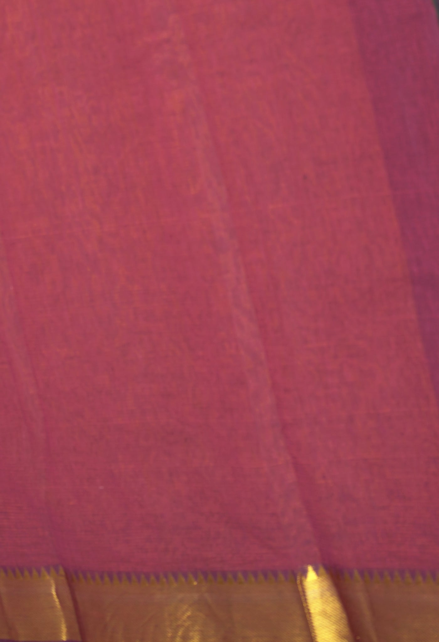 Orange Pure Plain Pavani Mangalgiri Cotton Saree-UNM83186