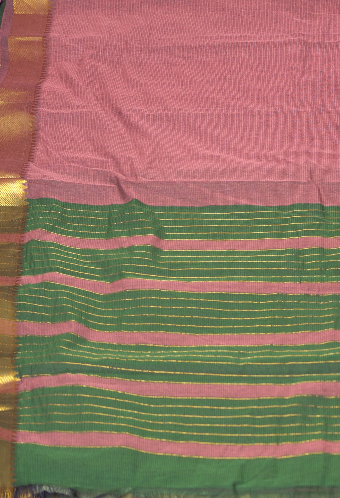 Taupe Brown Pure Plain Pavani Mangalgiri Cotton Saree-UNM83189