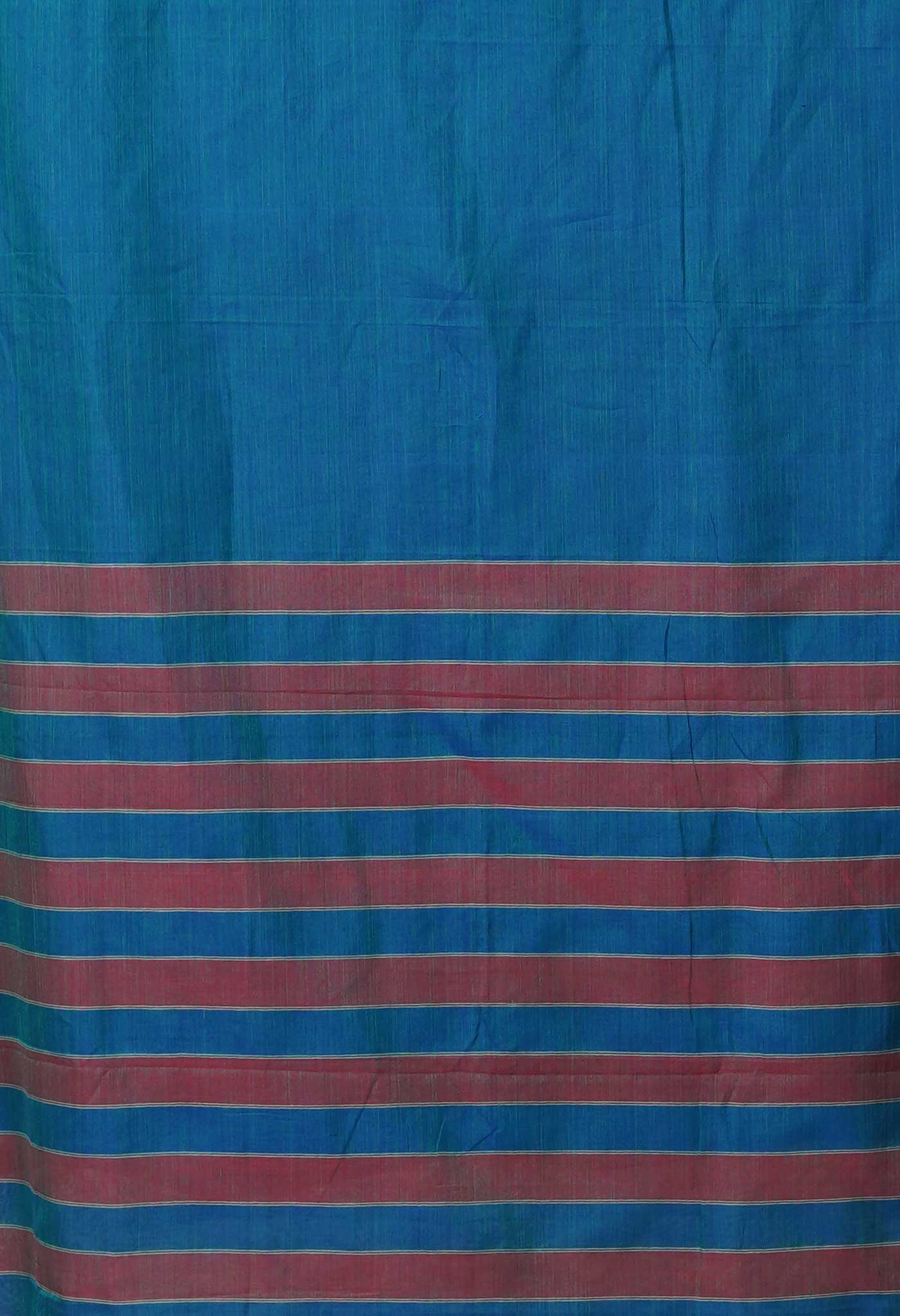 Peacock Blue Pure Handloom Narayani Cotton Saree-UNM78353