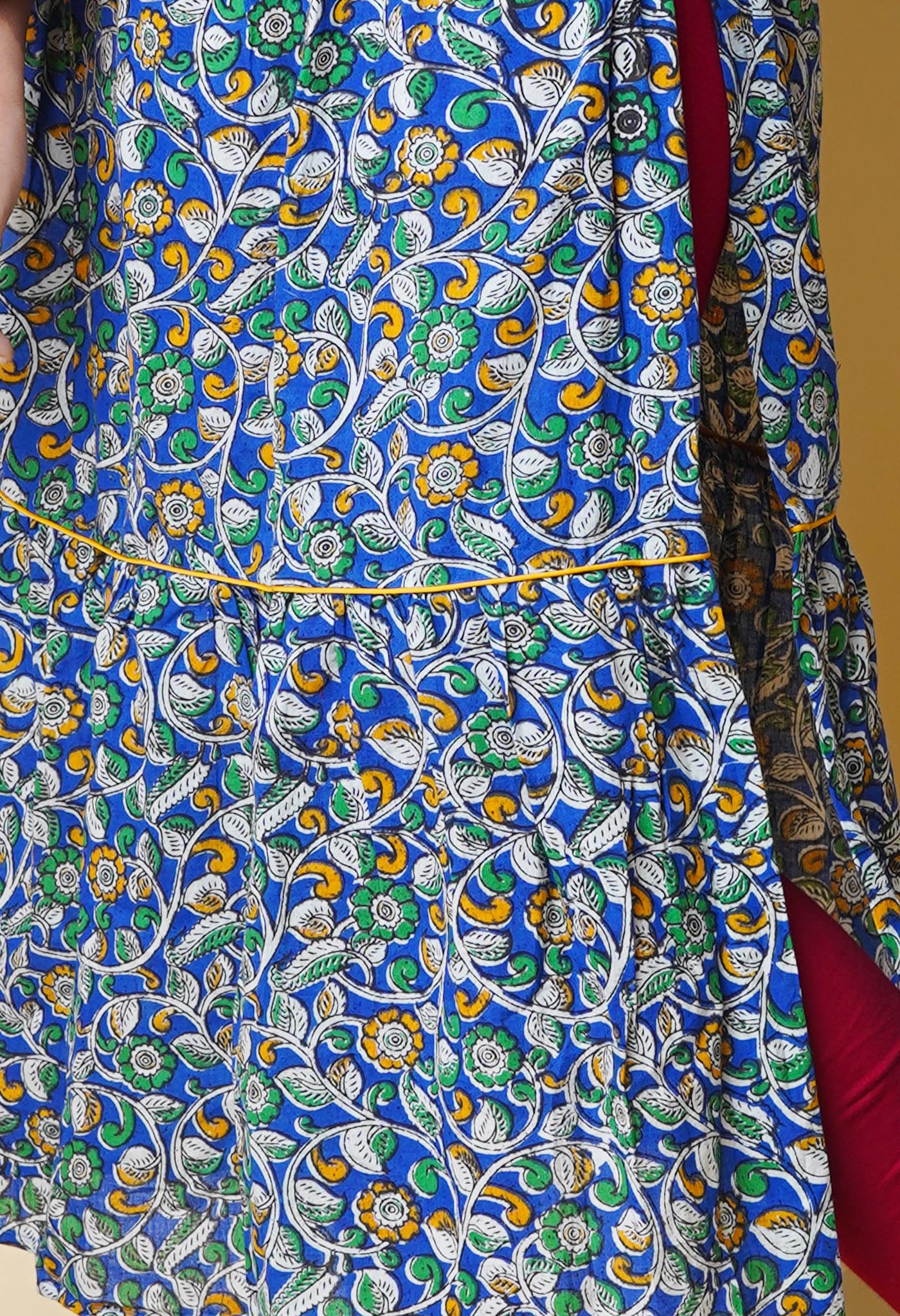 Blue Pure Kalamkari Floral Printed Cotton Kurta-PKK1940
