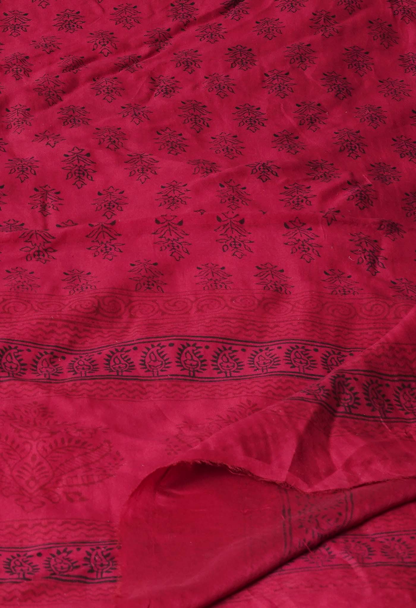 Red Pure Superfine Mulmul Cotton Bagh Printed Dupatta –UDS5036