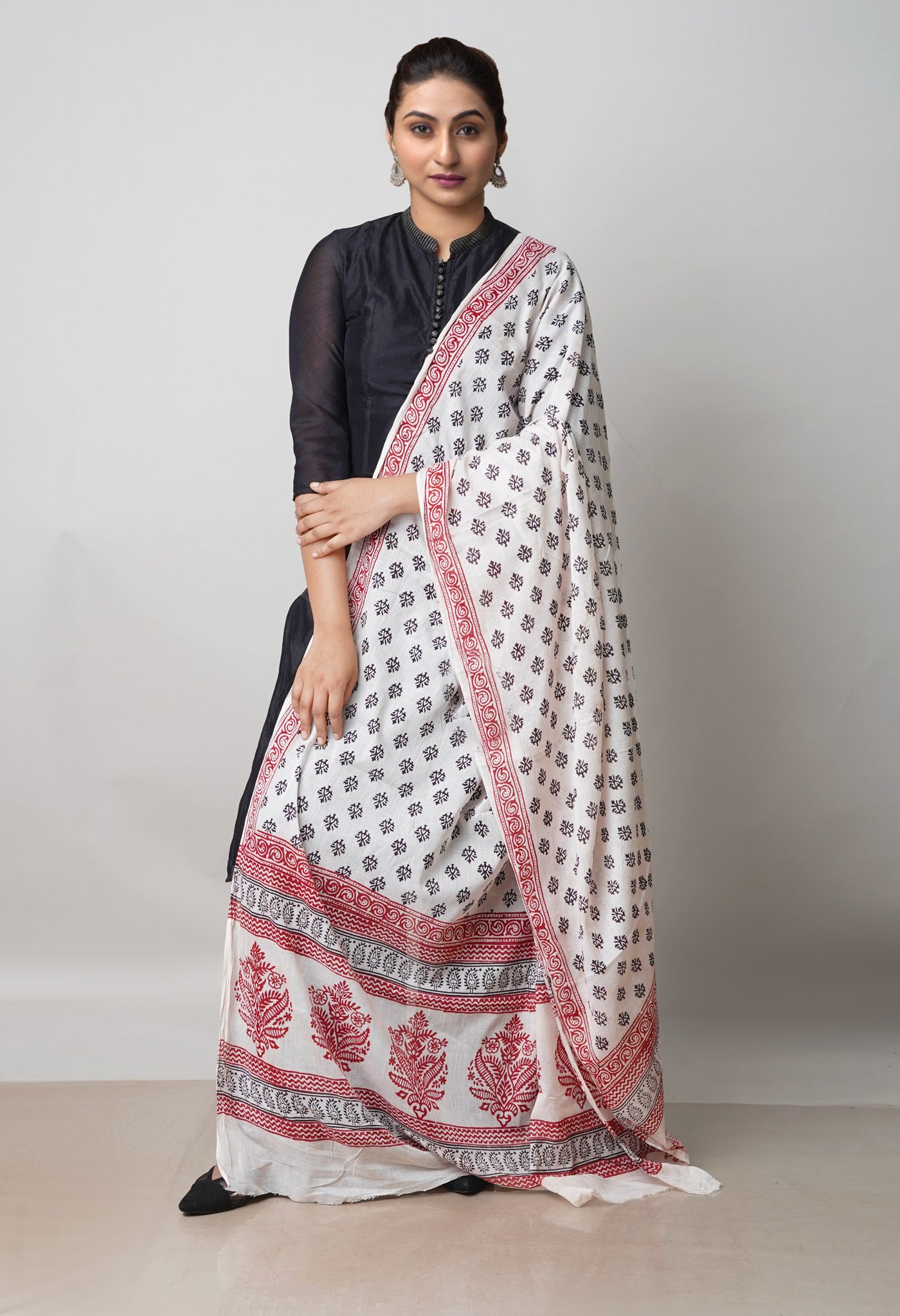 Beige Bagh Printed Chanderi Soft Silk Dupatta–UDS5143