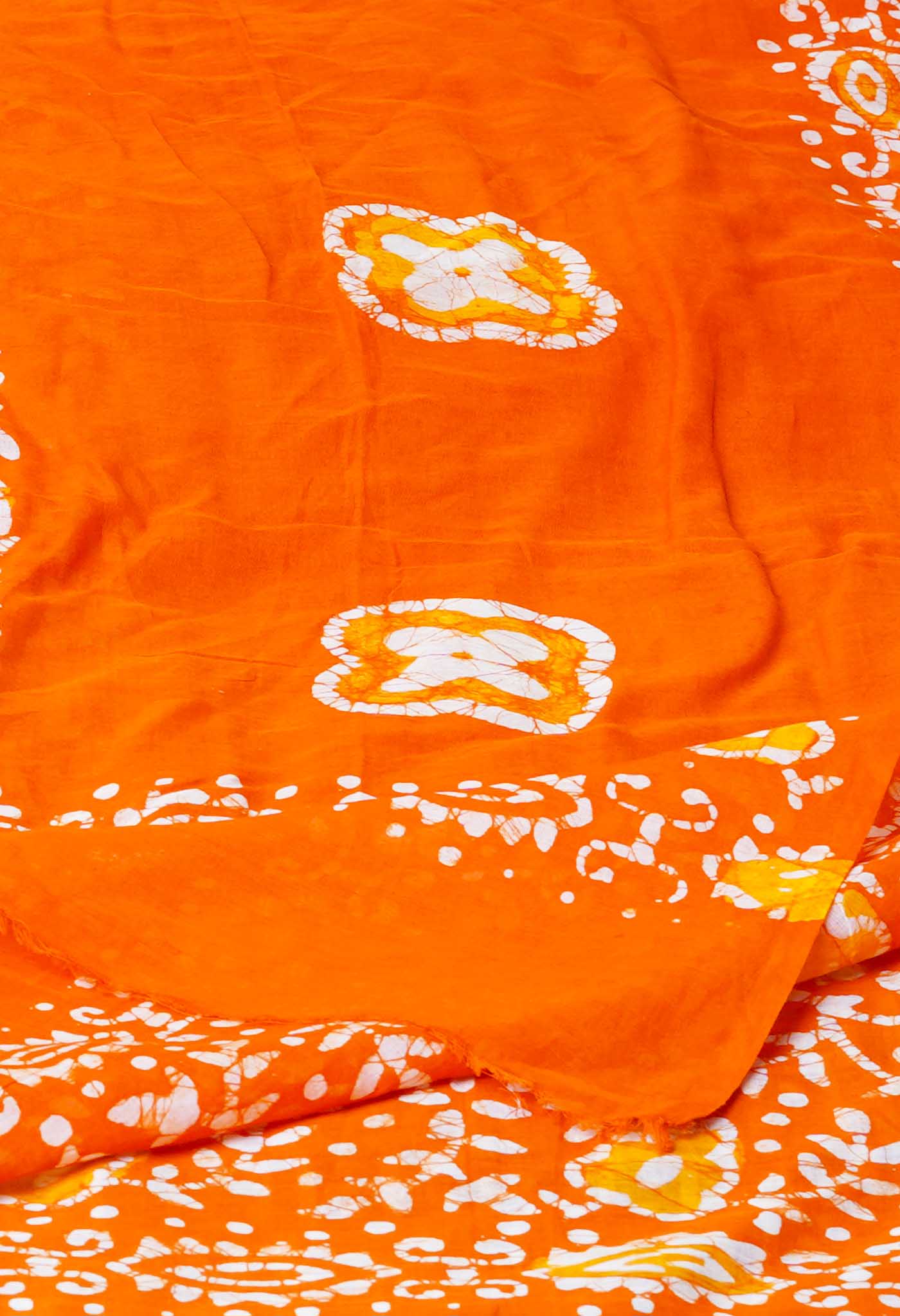 Orange Pure Batik Cotton Dupatta – UDS5322