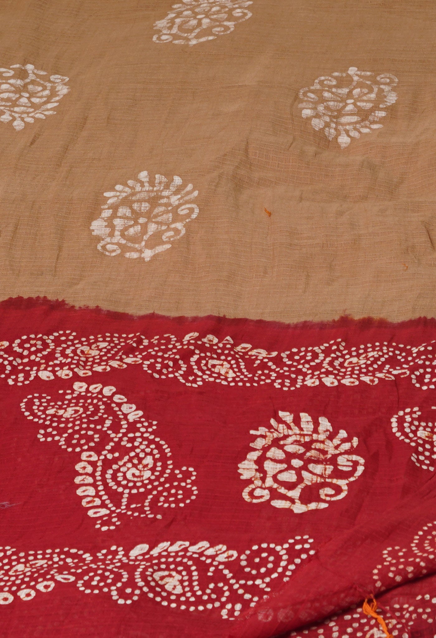 Brown Pure Hand Batik Printed Kota Cotton Dupatta–UDS5369