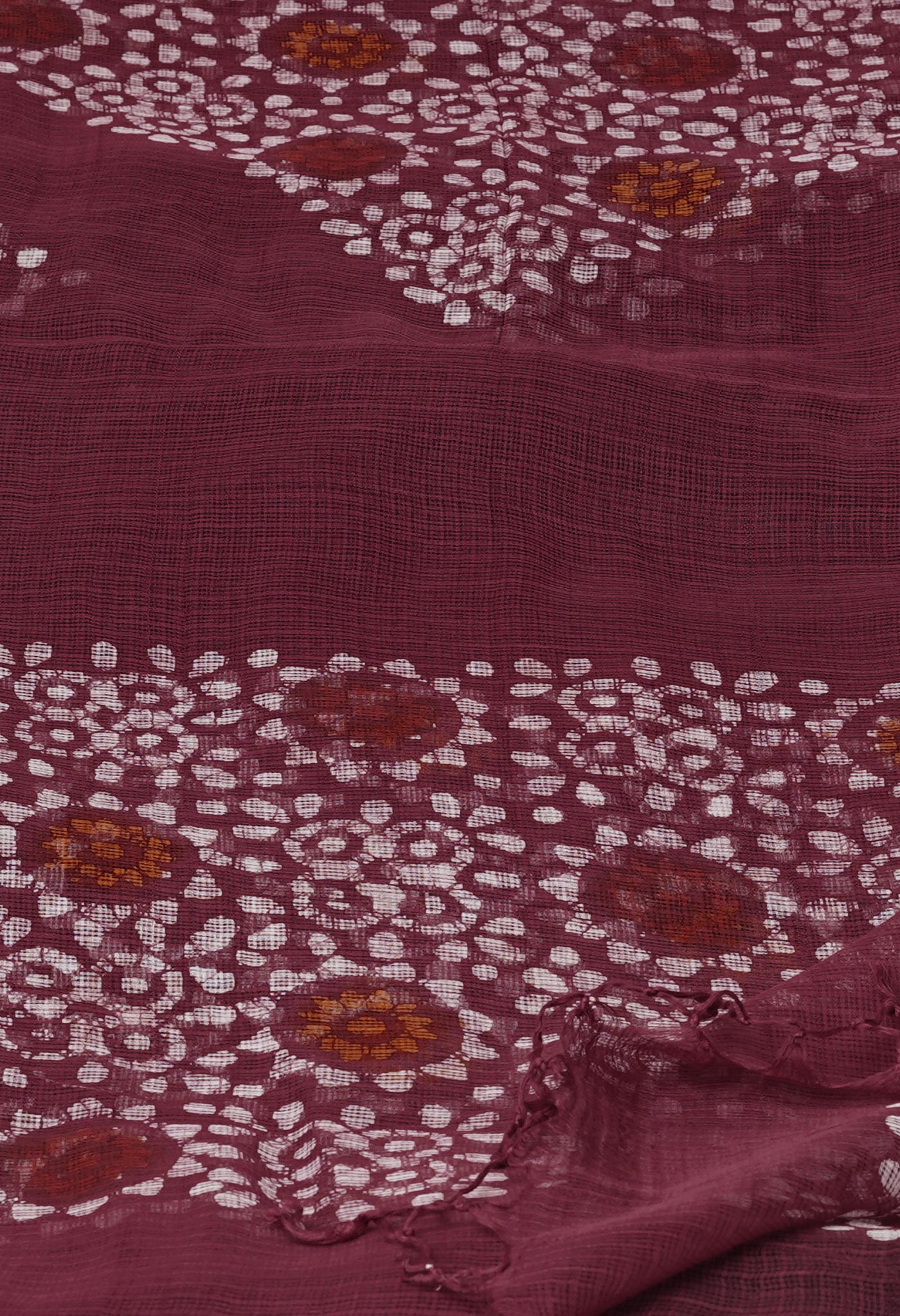 Red Pure Rajasthani Kota Hand Block Wax Batik Printed Kota Cotton Dupatta–UDS5533