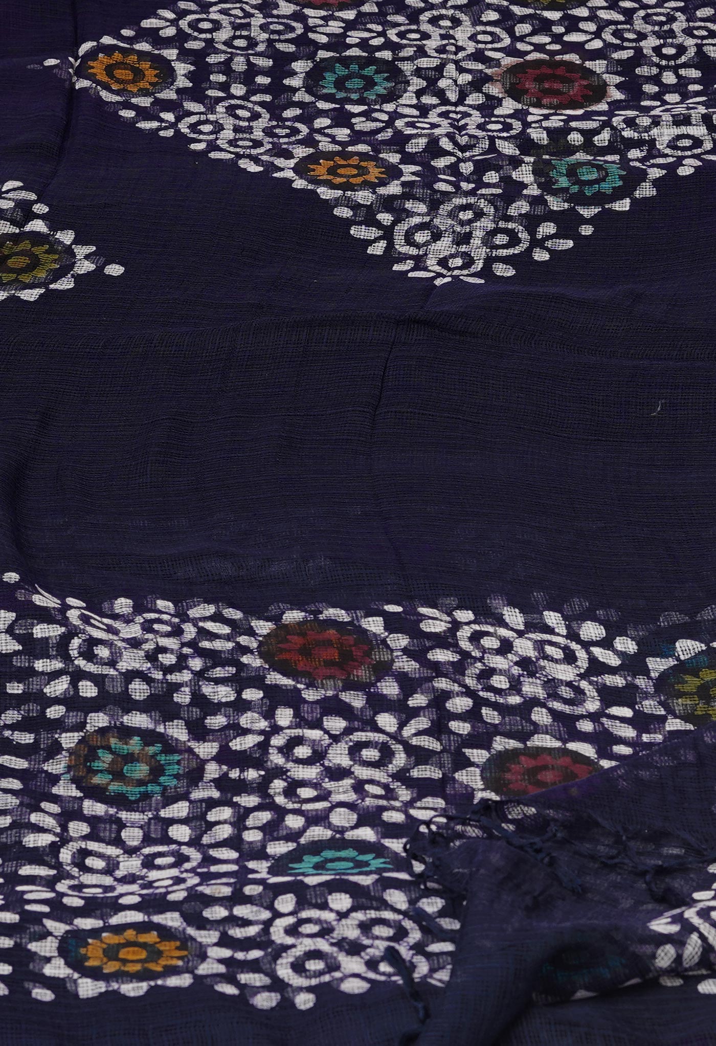 Blue Pure Rajasthani Kota Hand Block Wax Batik Printed Kota Cotton Dupatta–UDS5534