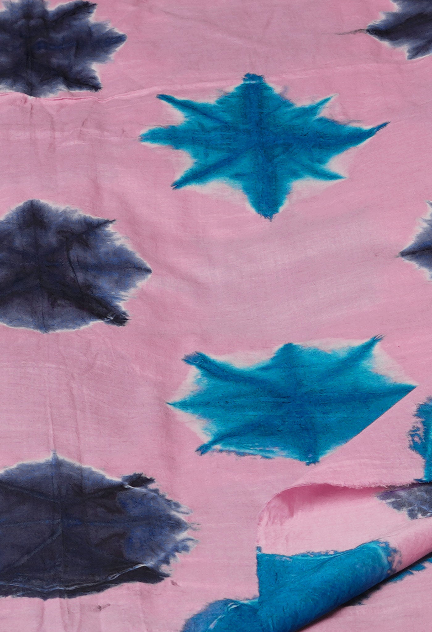 Baby Pink Pure Tie- Dye Shibori Printed Superfine Mulmul Cotton Dupatta-UDS5544