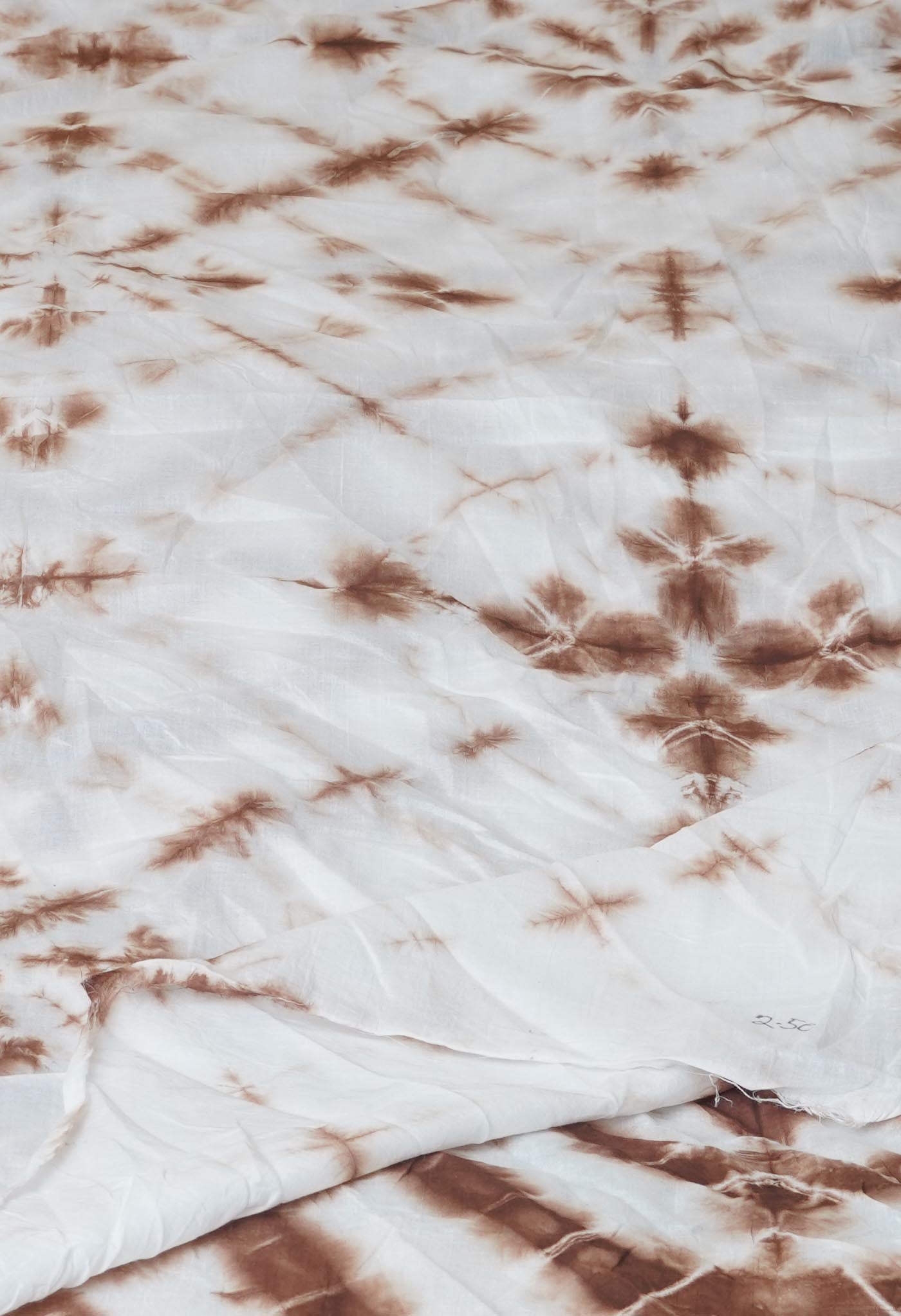 White Pure Tie- Dye Shibori Cotton Dupatta–UDS5583