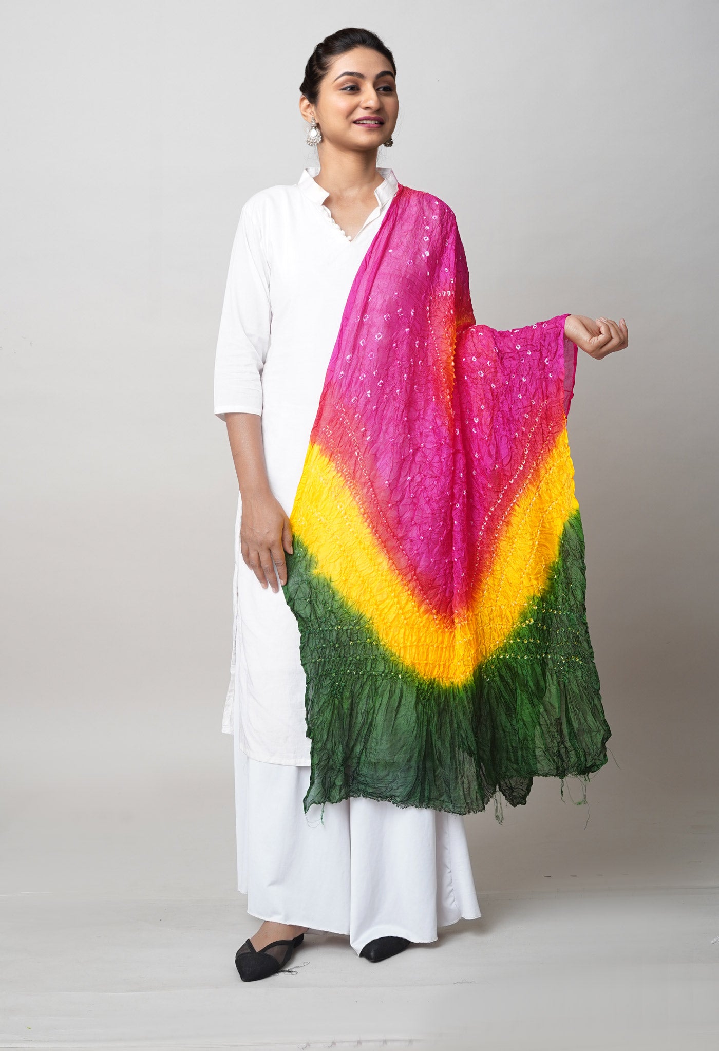 Multi Bandhani Soft Silk Dupatta-UDS5607