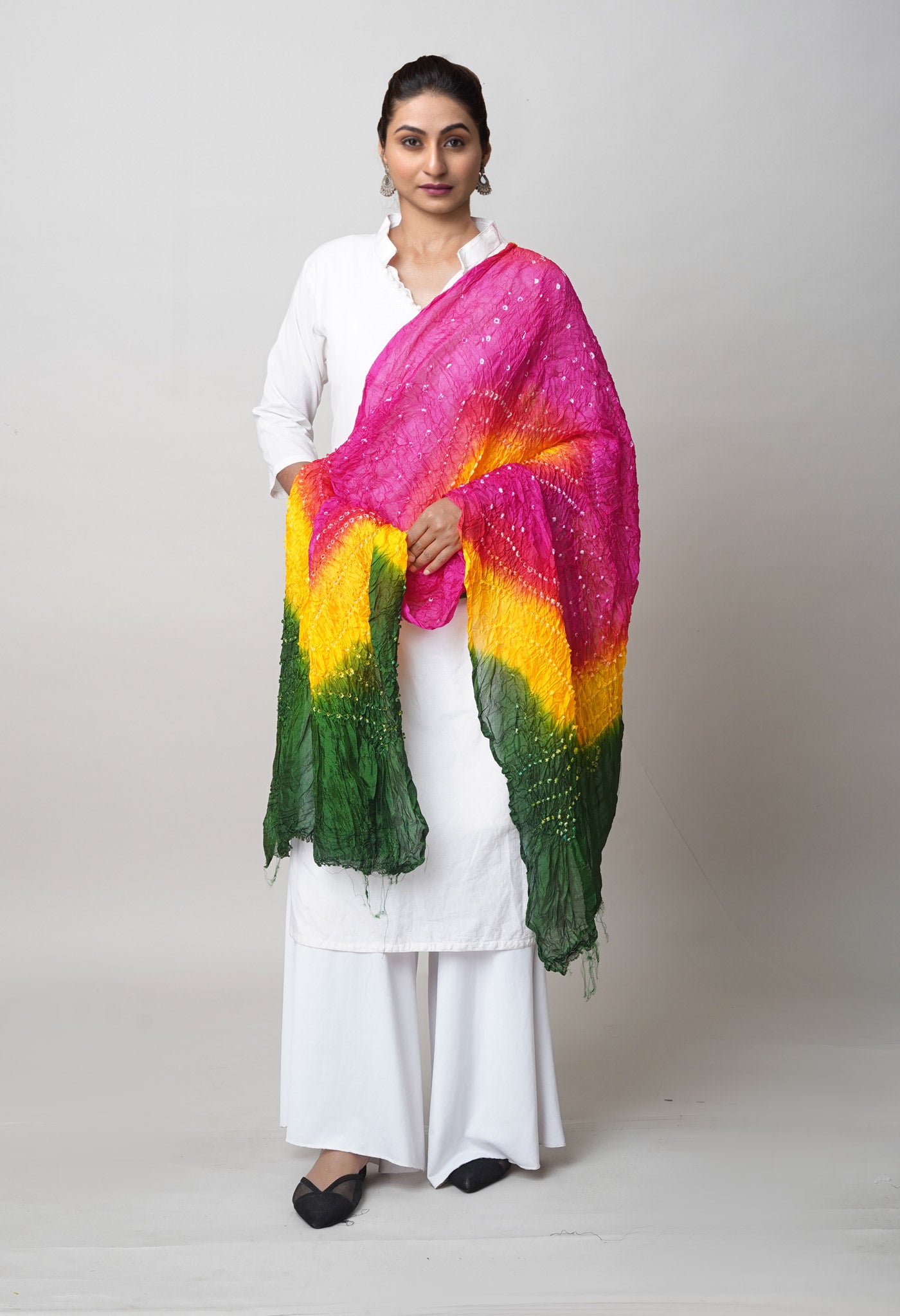 Multi Bandhani Soft Silk Dupatta-UDS5607