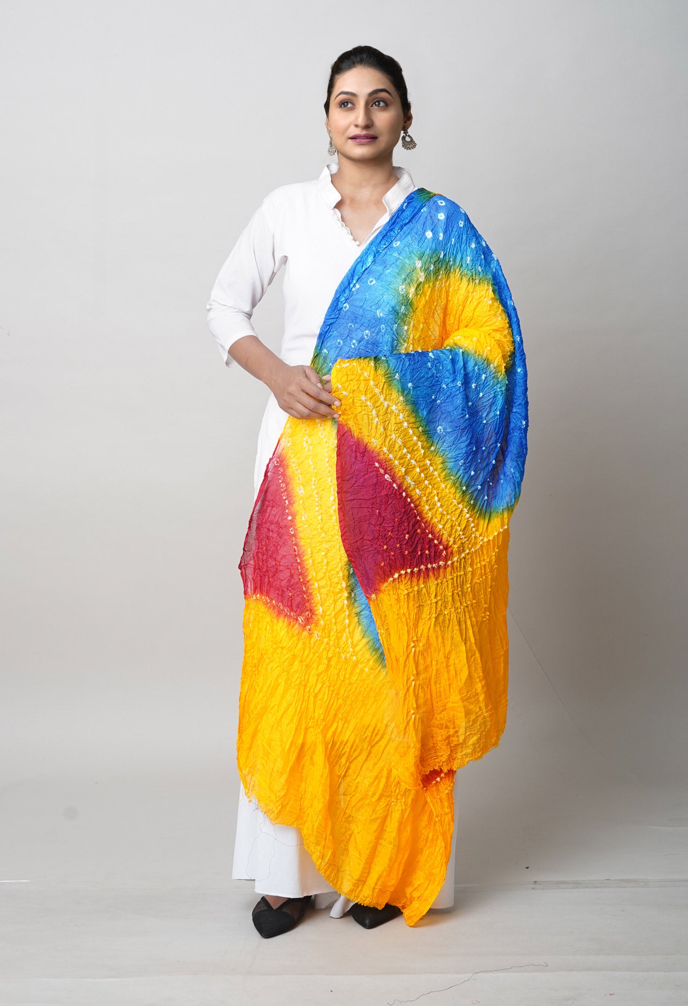 Multi Bandhani Soft Silk Dupatta-UDS5609