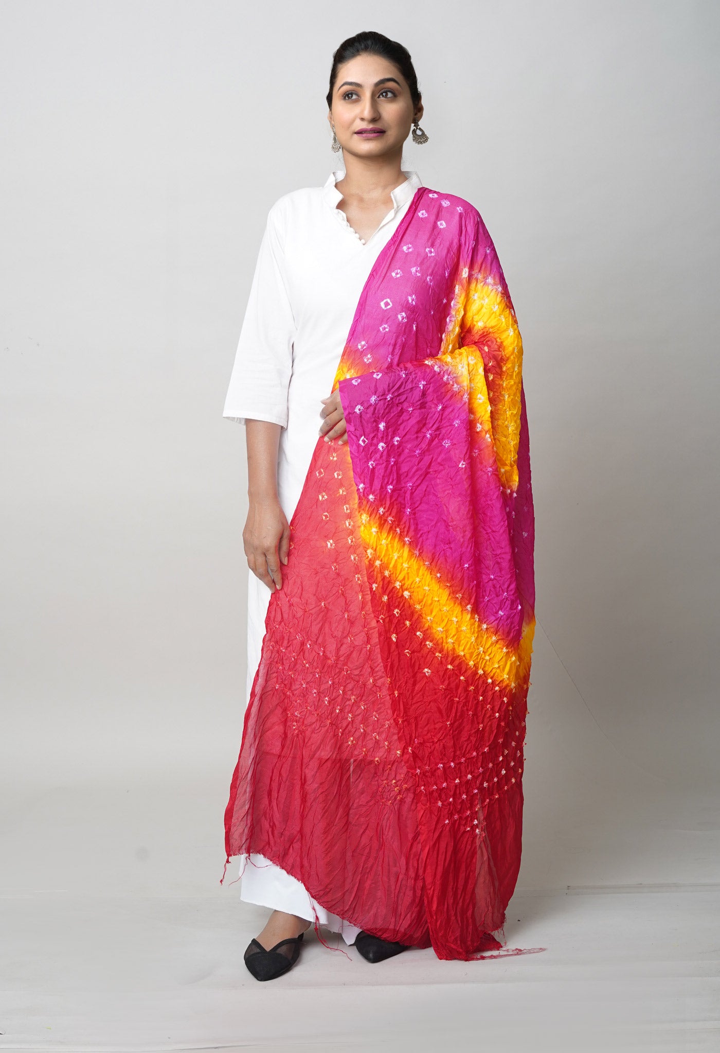 Multi Bandhani Soft Silk Dupatta-UDS5610