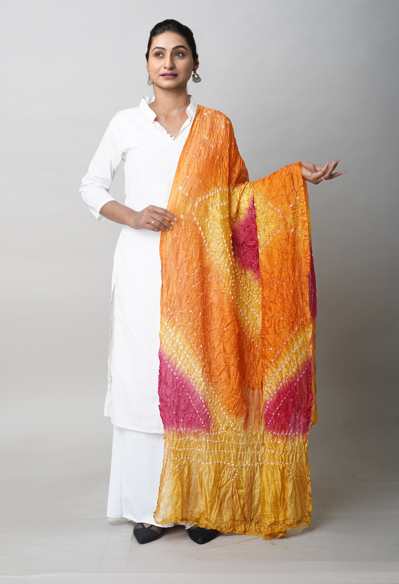 Multi Bandhani Soft Silk Dupatta-UDS5611
