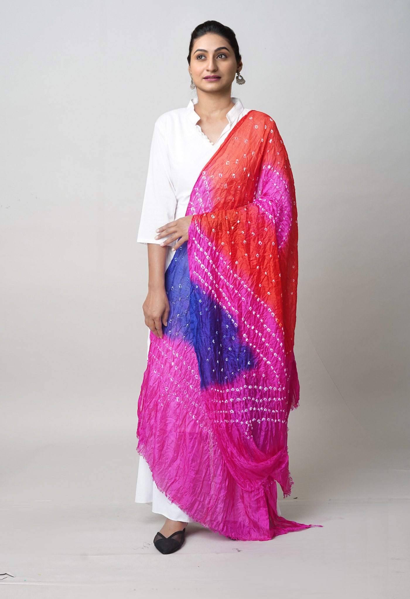 Multi Bandhani Soft Silk Dupatta-UDS5621