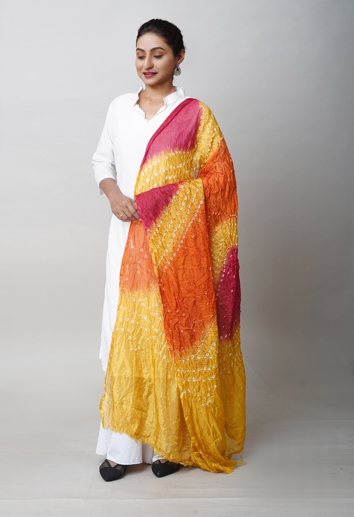 Multi Bandhani Soft Silk Dupatta-UDS5624