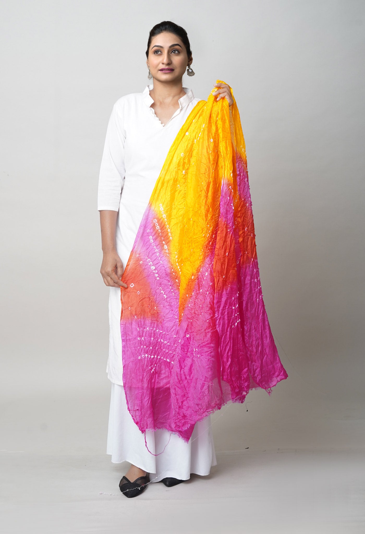 Multi Bandhani Soft Silk Dupatta-UDS5631