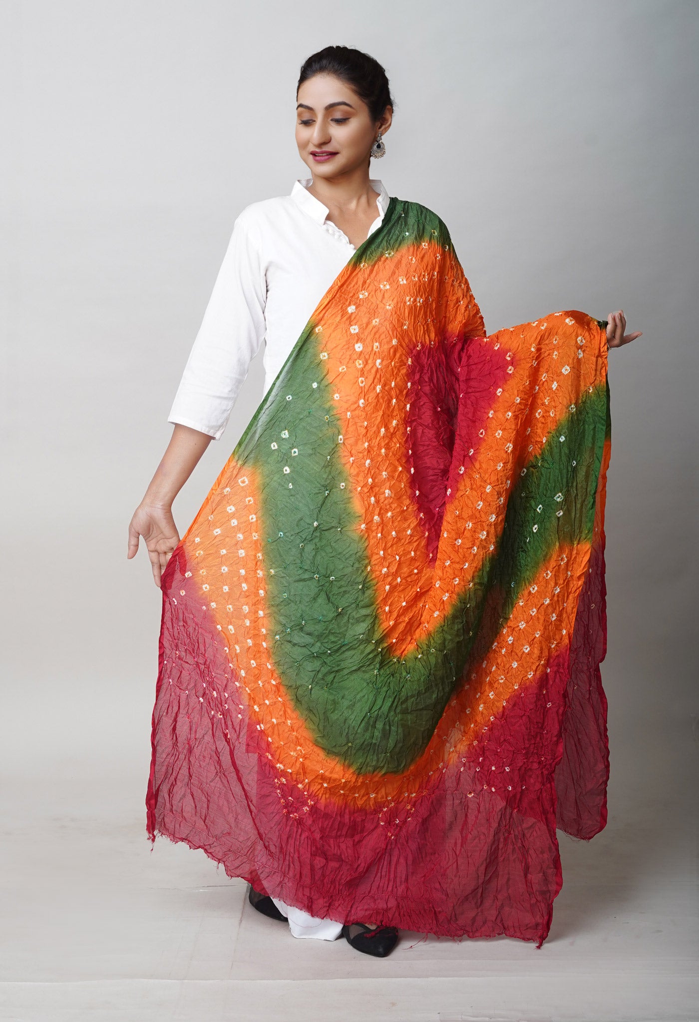 Multi Bandhani Soft Silk Dupatta-UDS5633