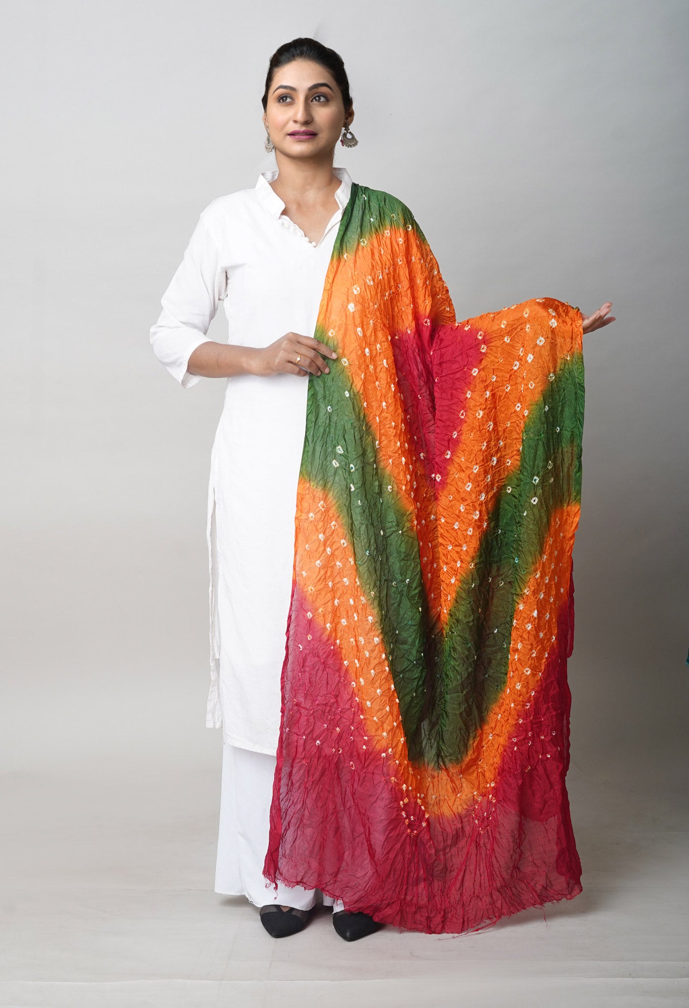 Multi Bandhani Soft Silk Dupatta-UDS5633