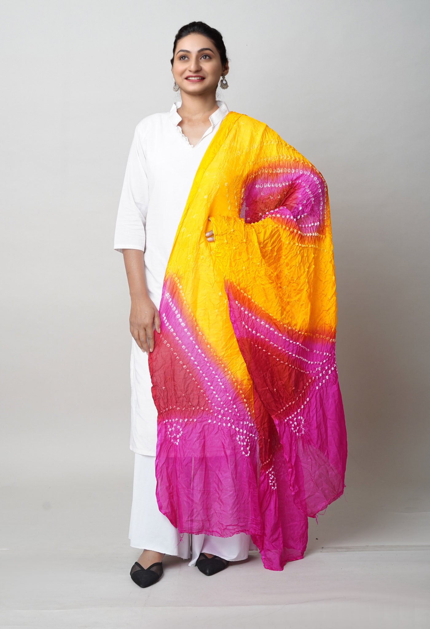 Multi Bandhani Soft Silk Dupatta-UDS5642