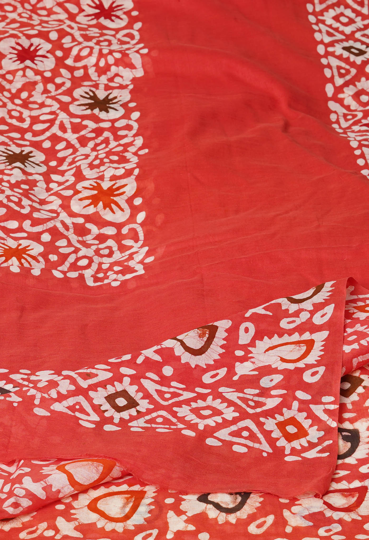 Pink Pure Wax Batik Printed Superfine Mulmul Cotton Dupatta-UDS5699