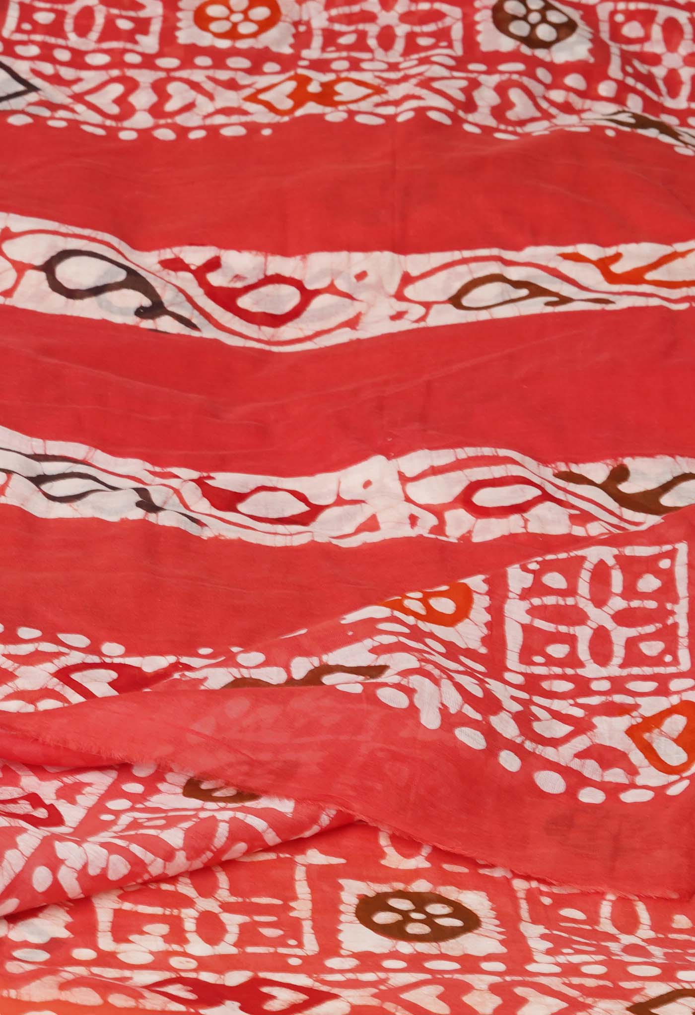 Pink Pure Wax Batik Printed Superfine Mulmul Cotton Dupatta-UDS5713