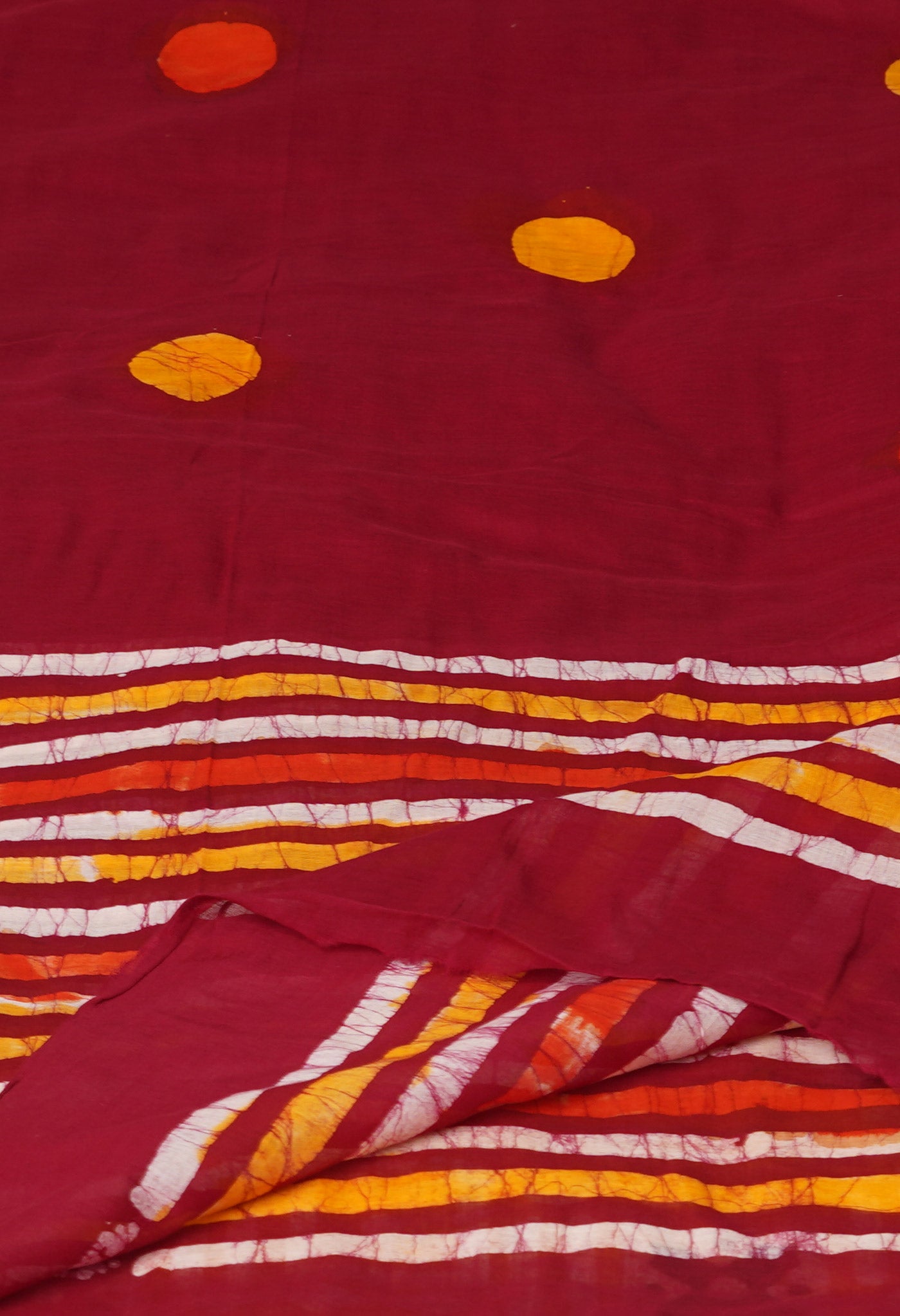 Maroon Pure Wax Batik Printed Superfine Mulmul Cotton Dupatta