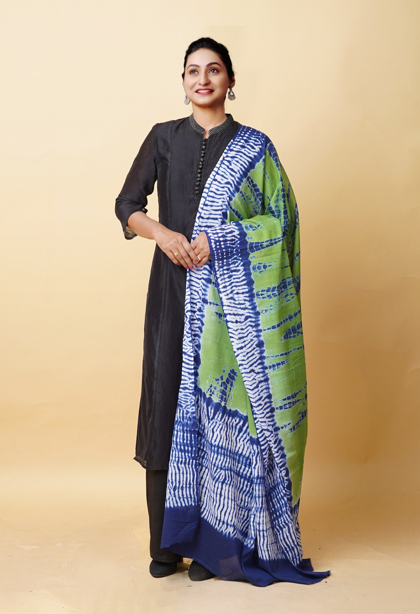 Multi Pure Tie And Dye Shibori Printed Soft Cotton Dupatta
