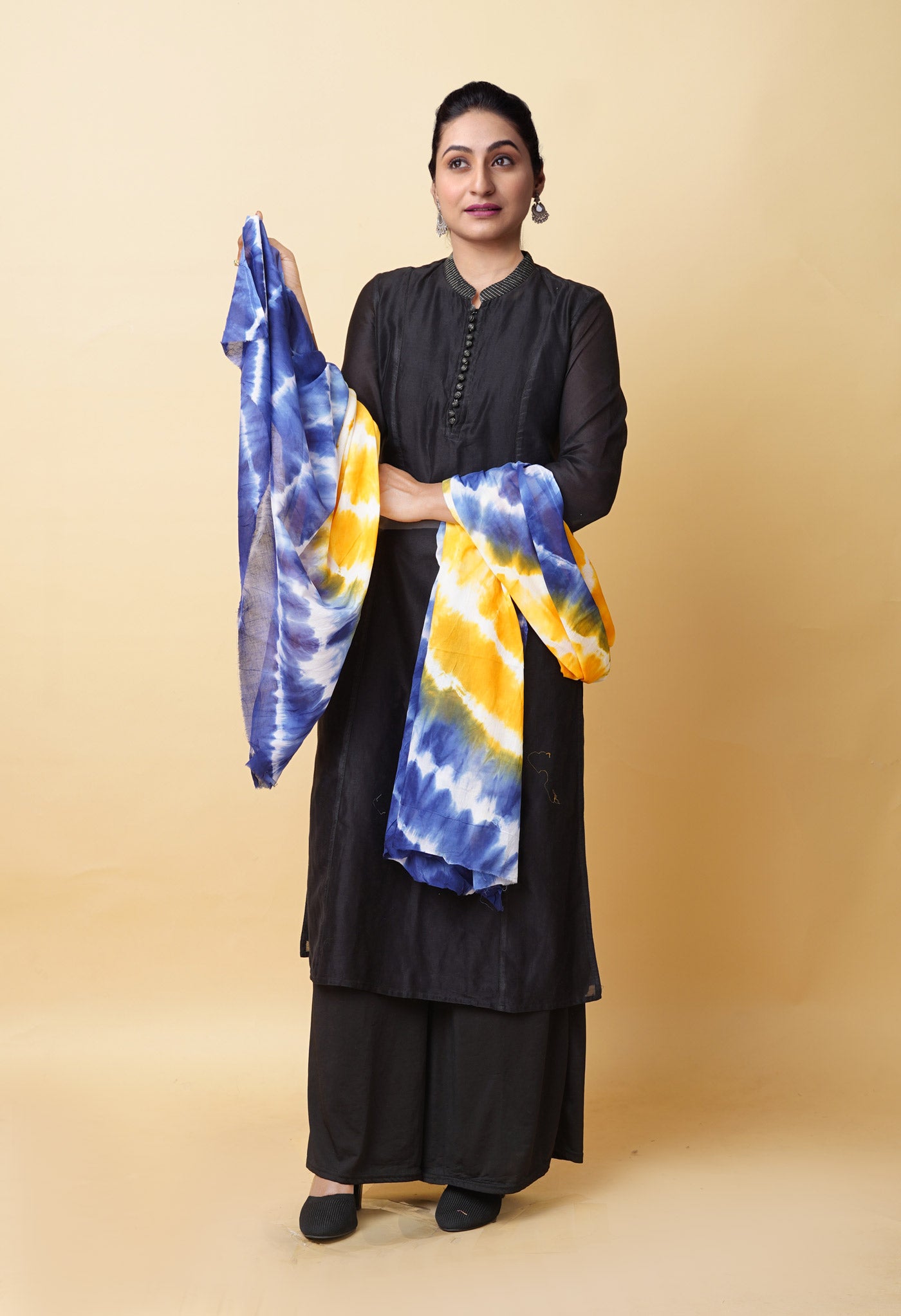 Multi Pure Tie And Dye Shibori Printed Soft Cotton Dupatta-UDS5762
