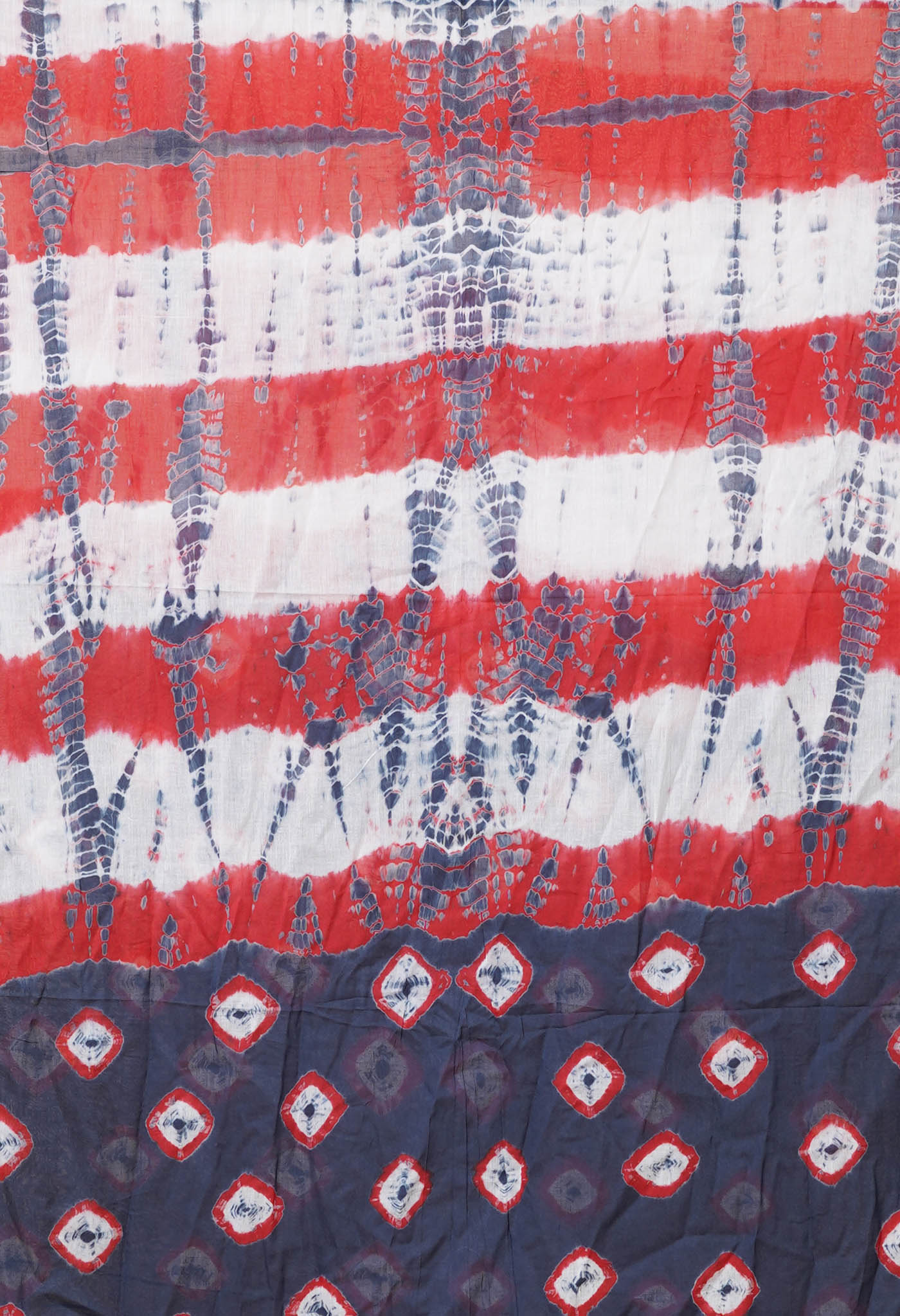Multi Pure Tie And Dye Shibori Printed Soft Cotton Dupatta-UDS5763