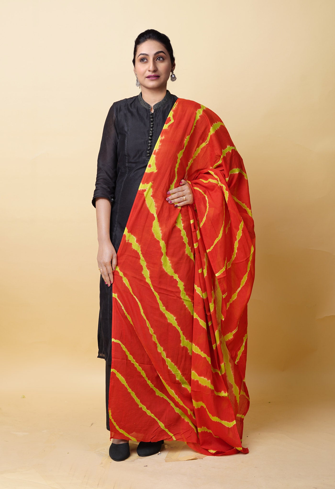 Multi Pure Tie And Dye Shibori Printed Soft Cotton Dupatta-UDS5771