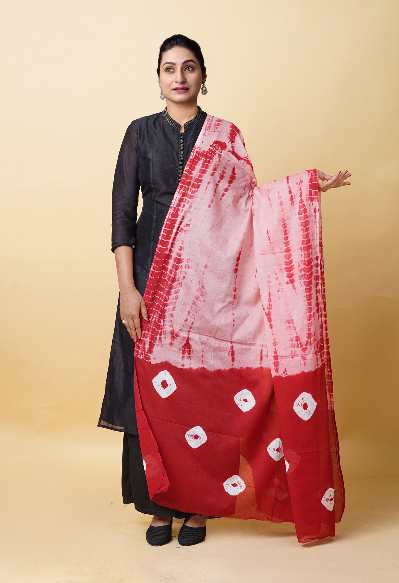 Multi Pure Tie And Dye Shibori Printed Soft Cotton Dupatta-UDS5785