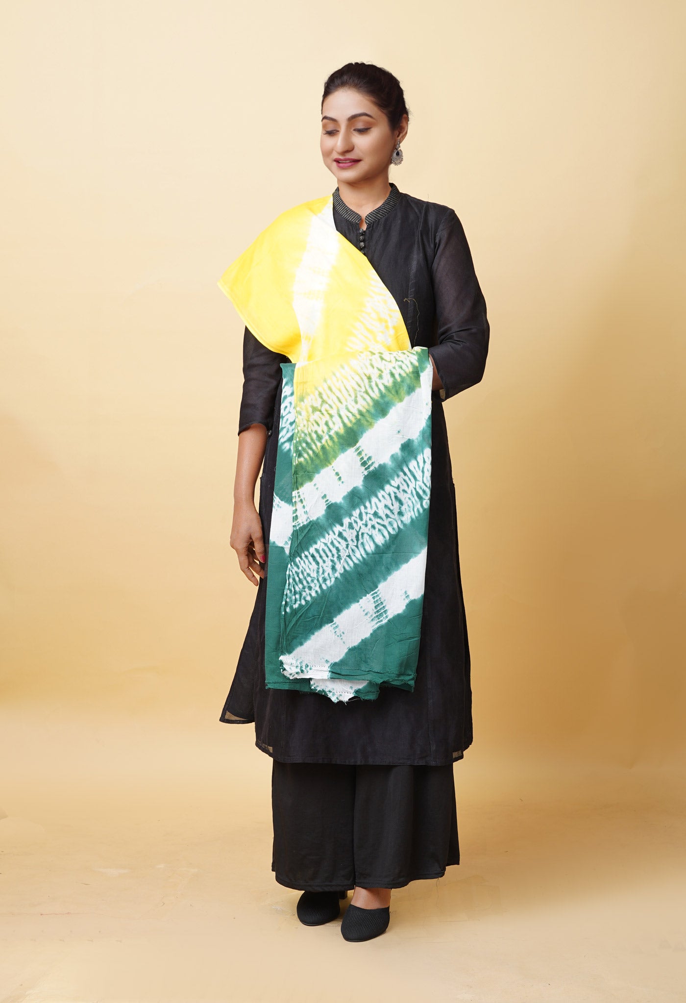 Multi Pure Tie And Dye Shibori Printed Soft Cotton Dupatta-UDS5789