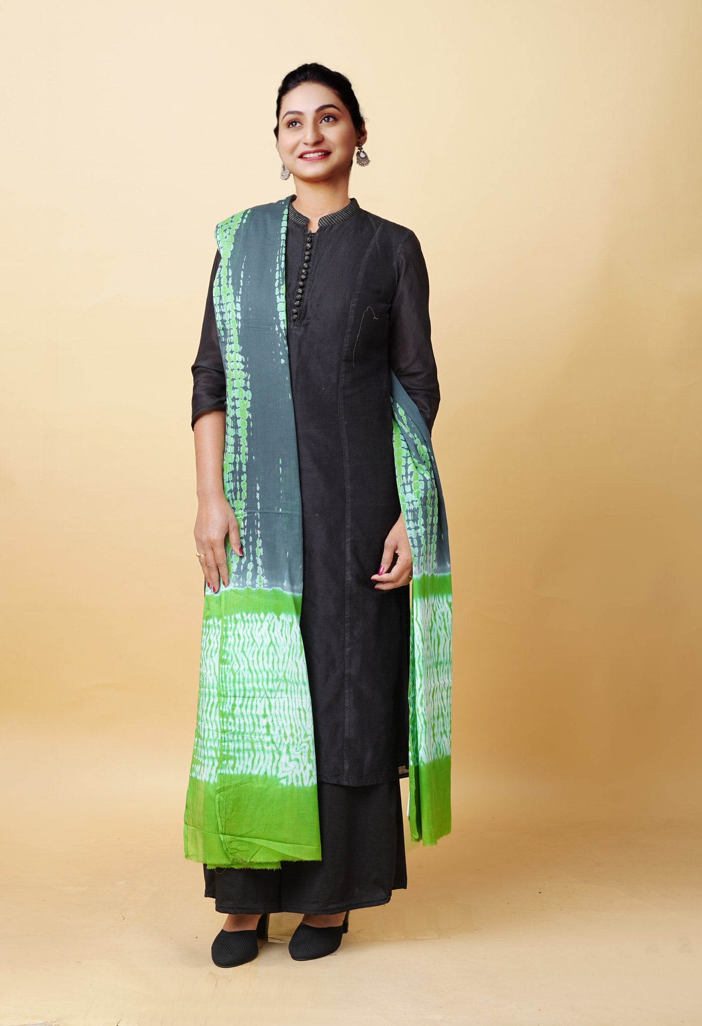 Multi Pure Tie And Dye Shibori Printed Soft Cotton Dupatta-UDS5818