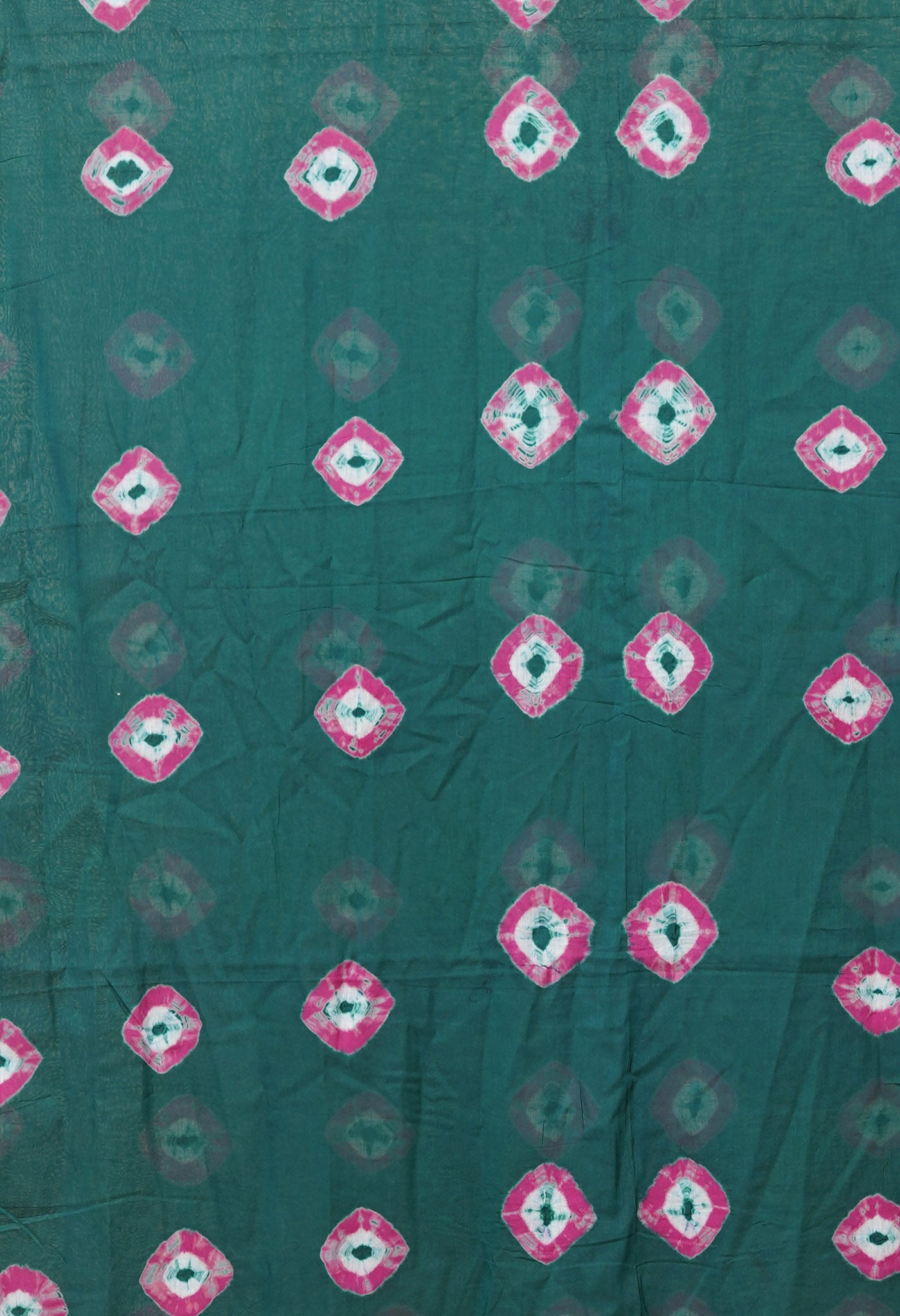 Green Pure Tie And Dye Shibori Bandhani Printed Soft Cotton Dupatta