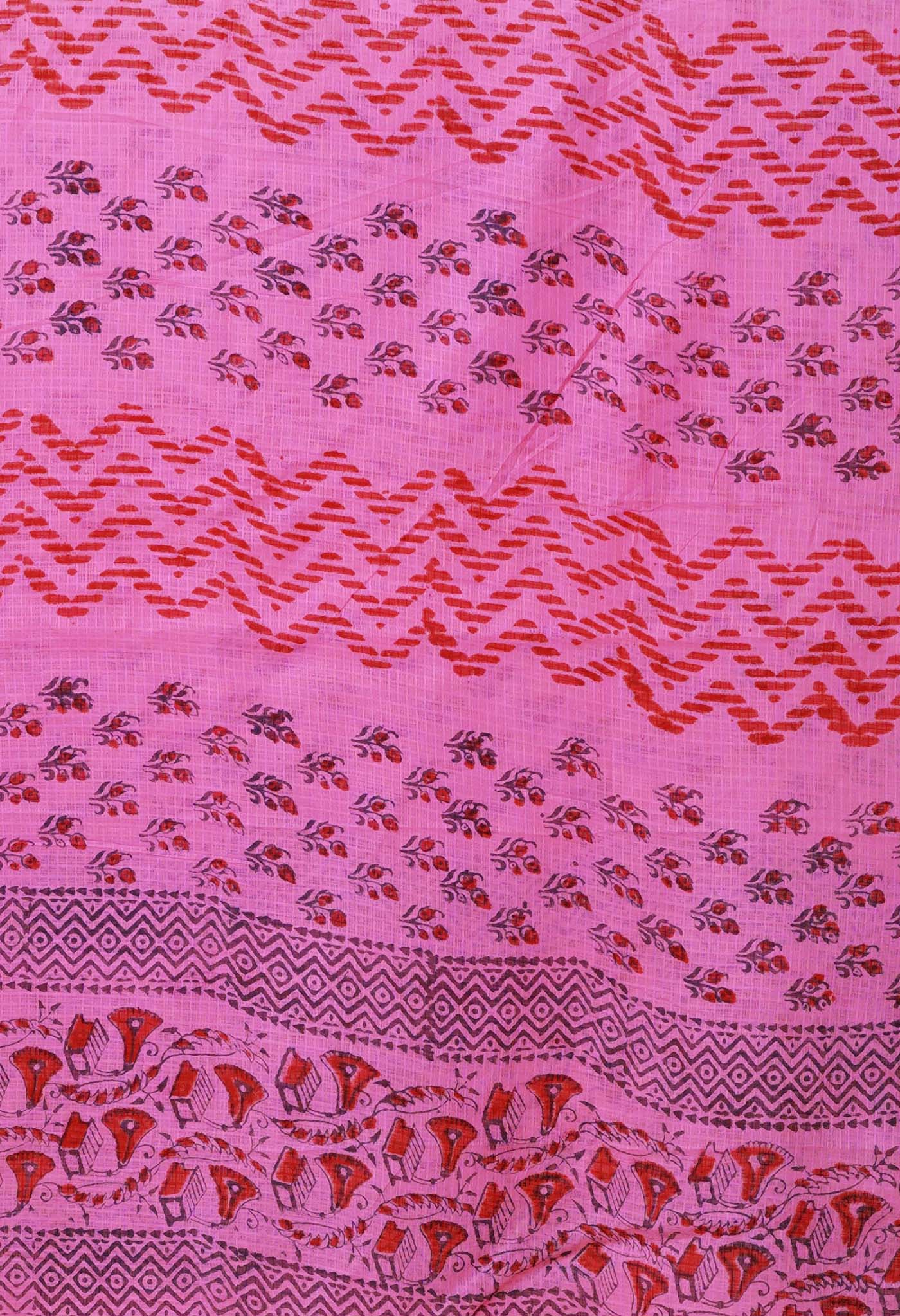 Pink Pure Block Printed Kota Dupatta-UDS5883