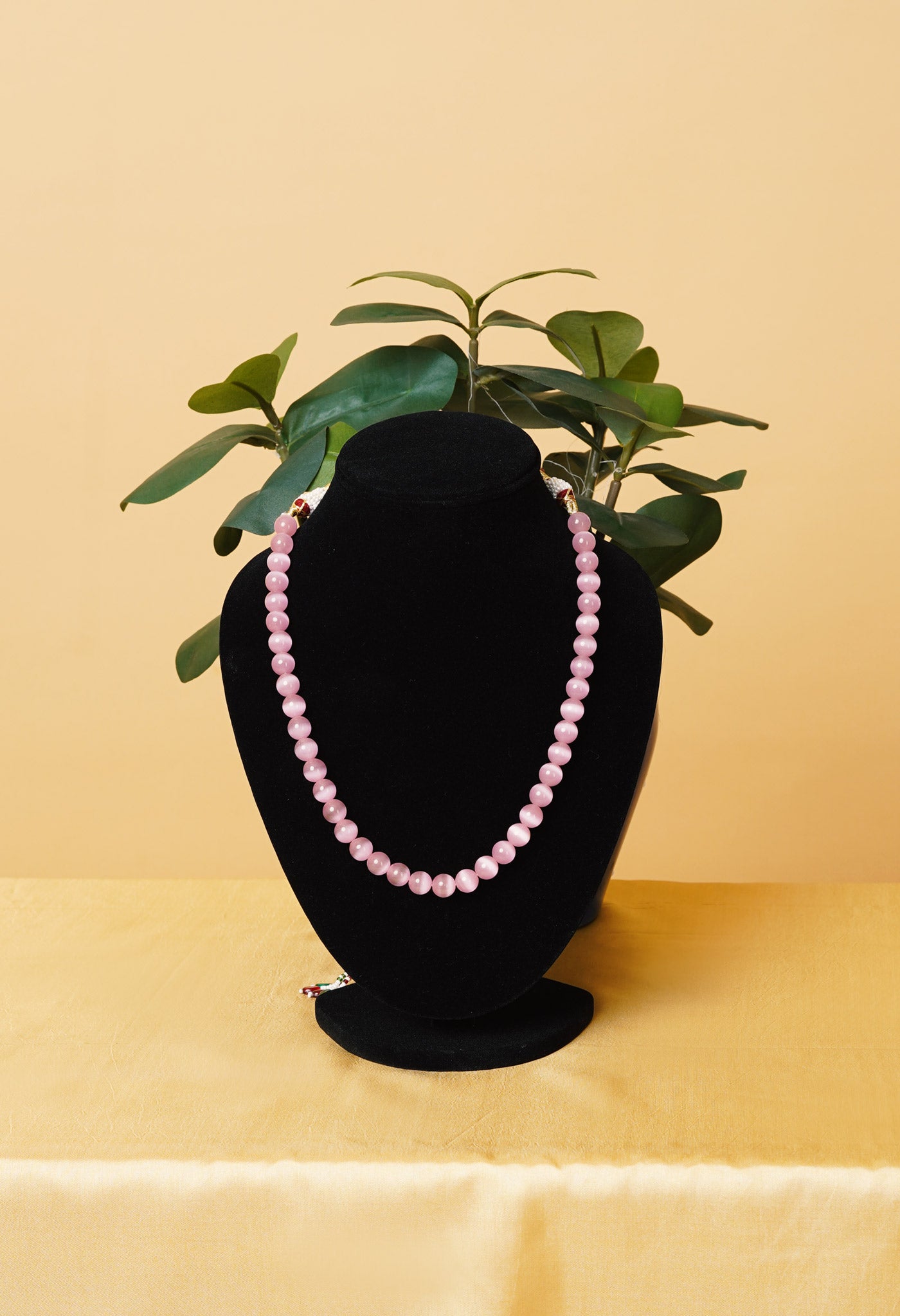 Pink Amravati Round Beads Necklace-UJ468
