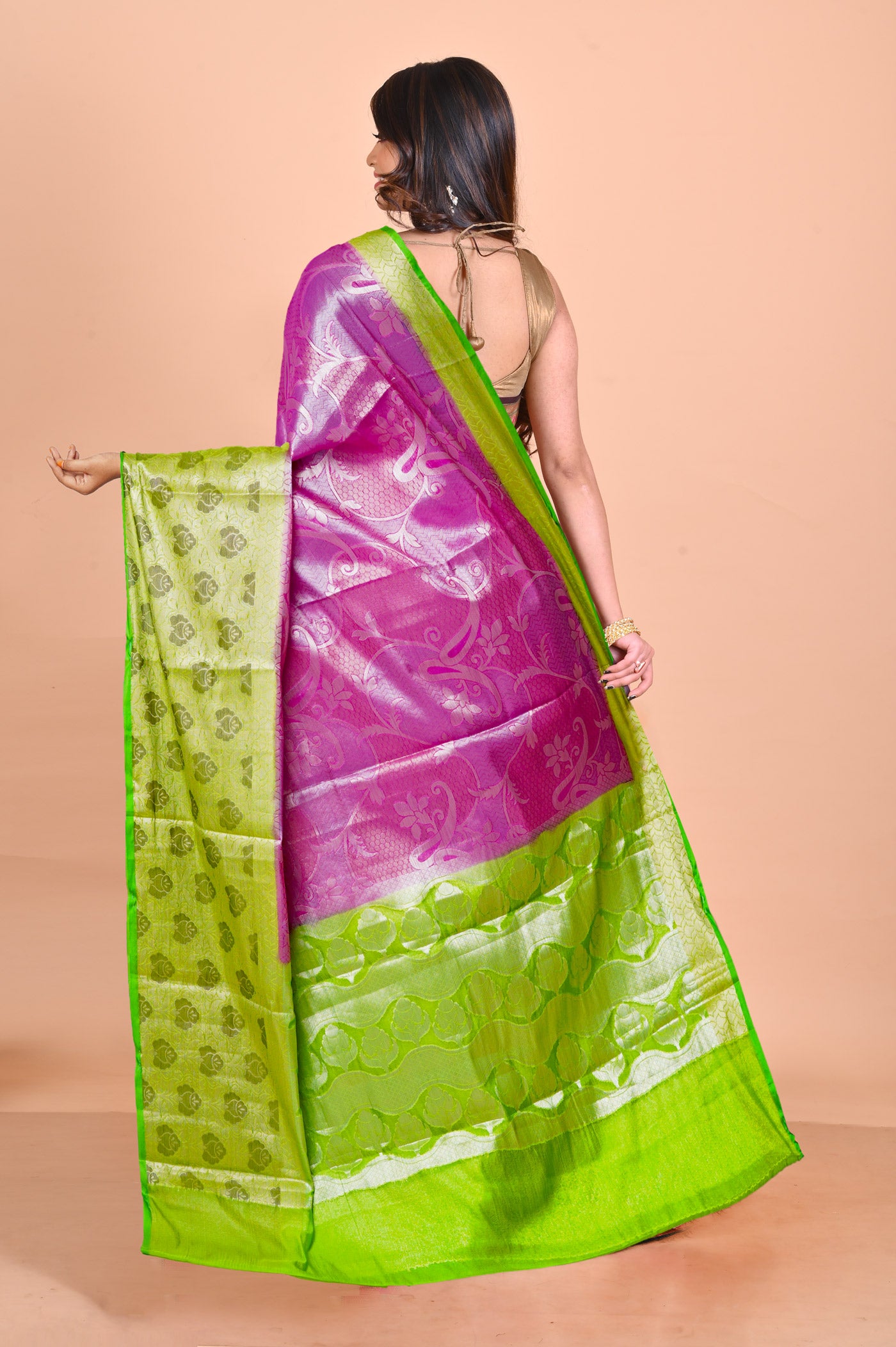 Pink  Fancy Banarasi silk Saree