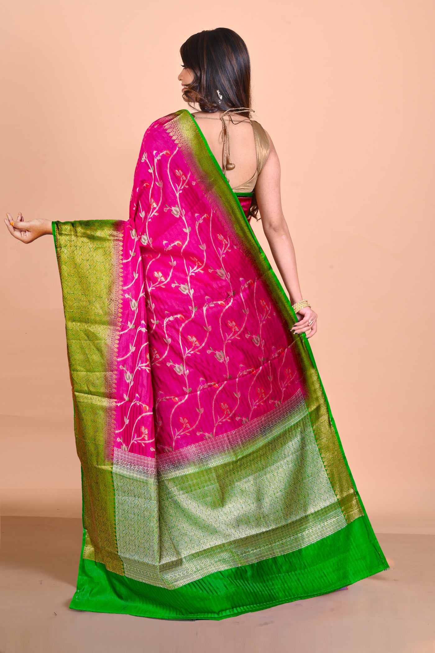 Pink Fancy Banarasi silk Saree
