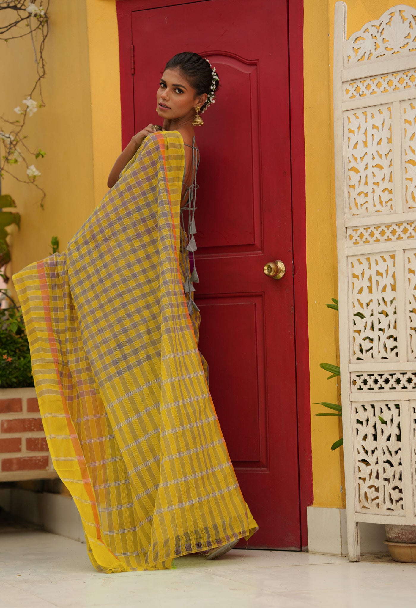 Multi Pure Mangalagiri Cotton Saree
