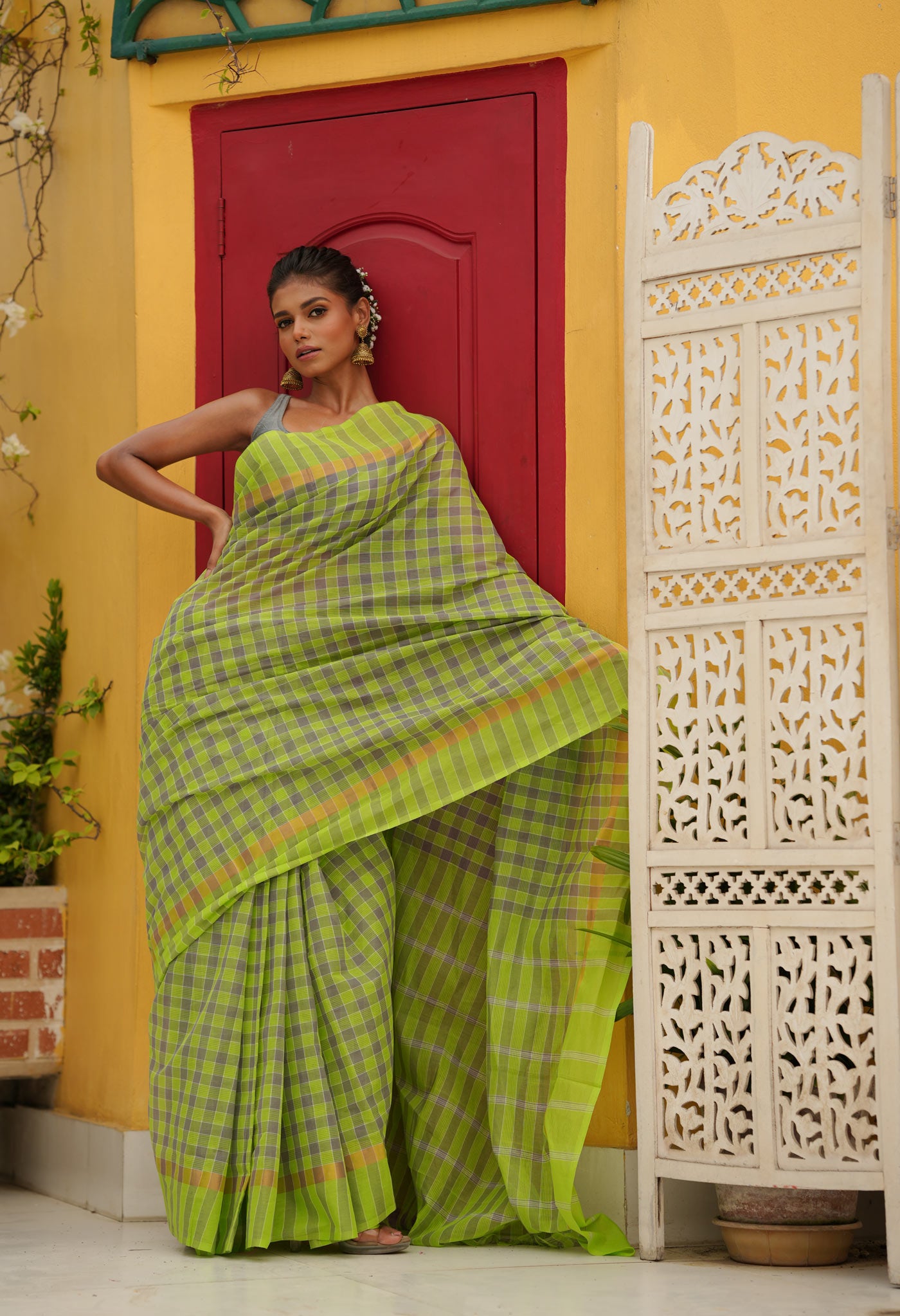 Multi Pure Mangalagiri Cotton Saree