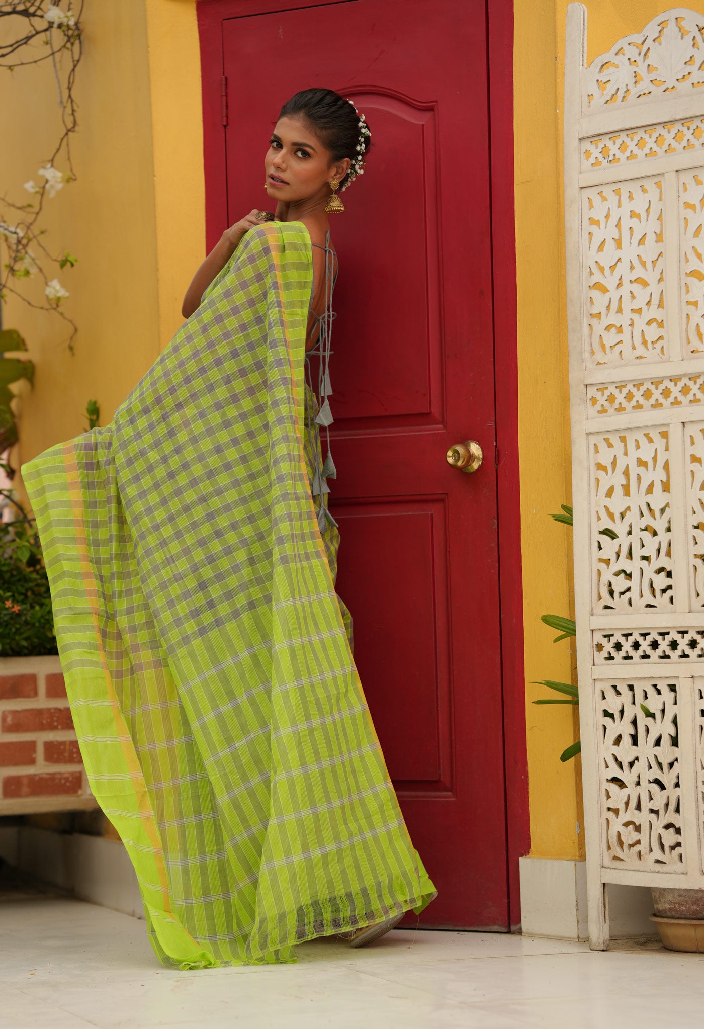 Multi Pure Mangalagiri Cotton Saree