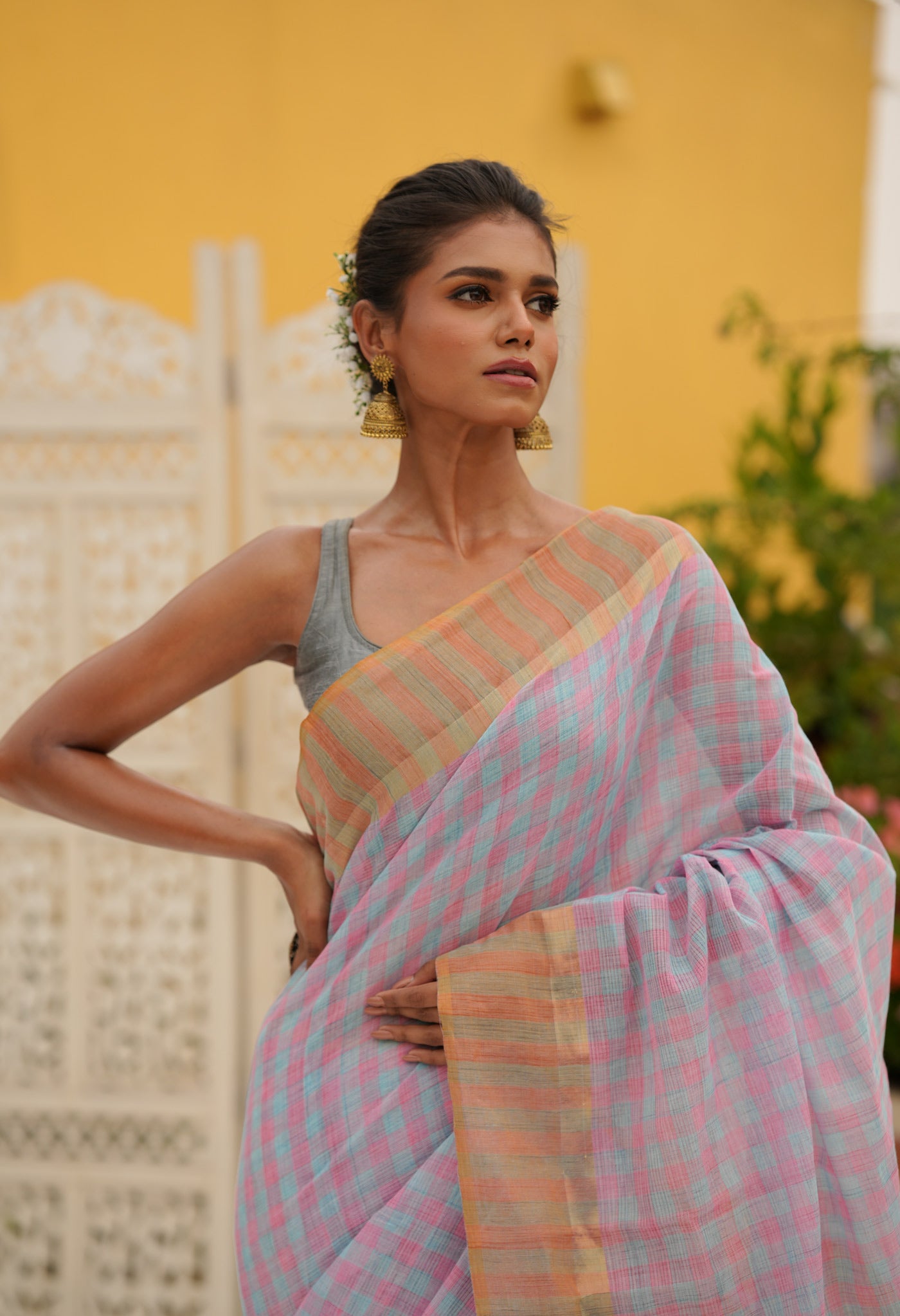 Multi Pure Mangalagiri Cotton Saree