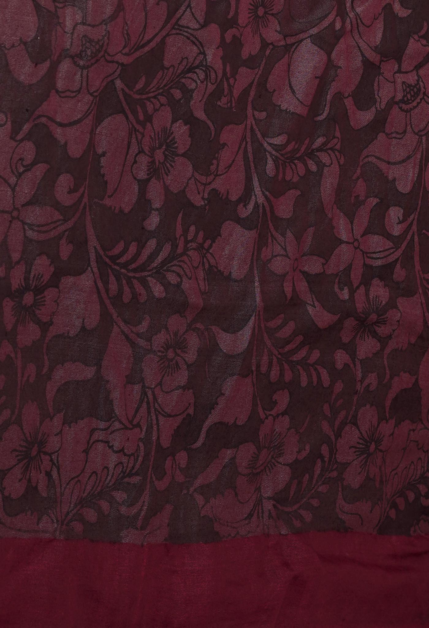 Cream Pure Handloom Pen Kalamkari Painting Gicha Tussar Jute Saree-UNM71763