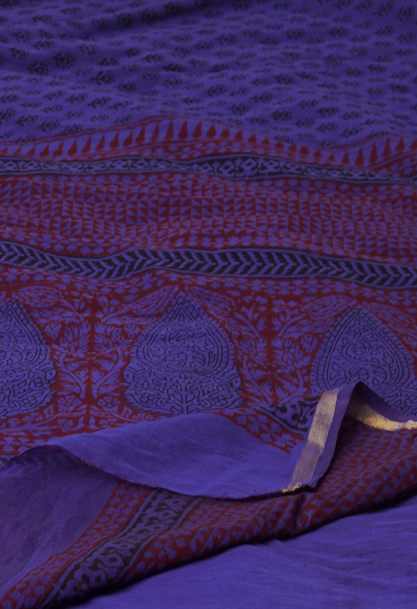 Violet Art Chanderi Bagh Printed Cotton Saree