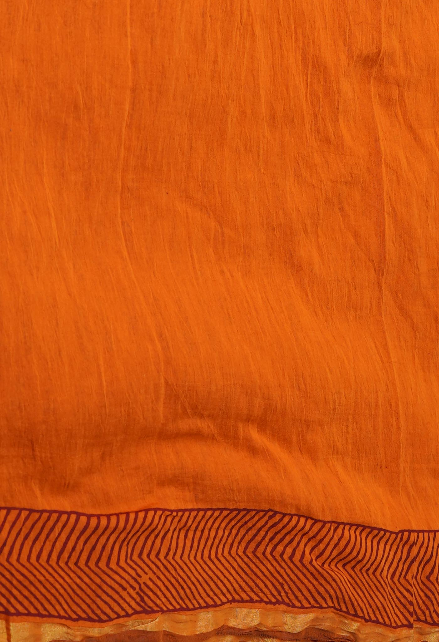 Rust Orange Art Chanderi Bagh Printed Cotton Saree-UNM71981