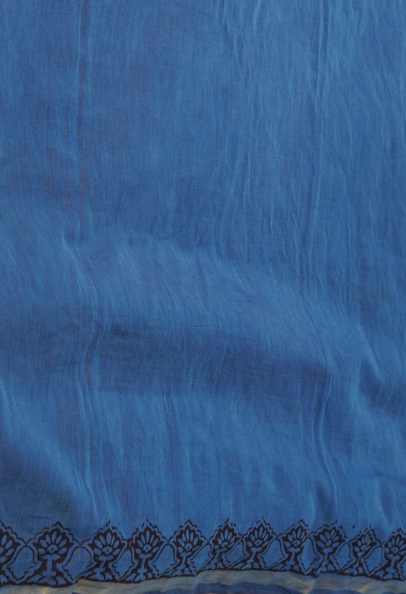 Blue Art Chanderi Bagh Printed Cotton Saree