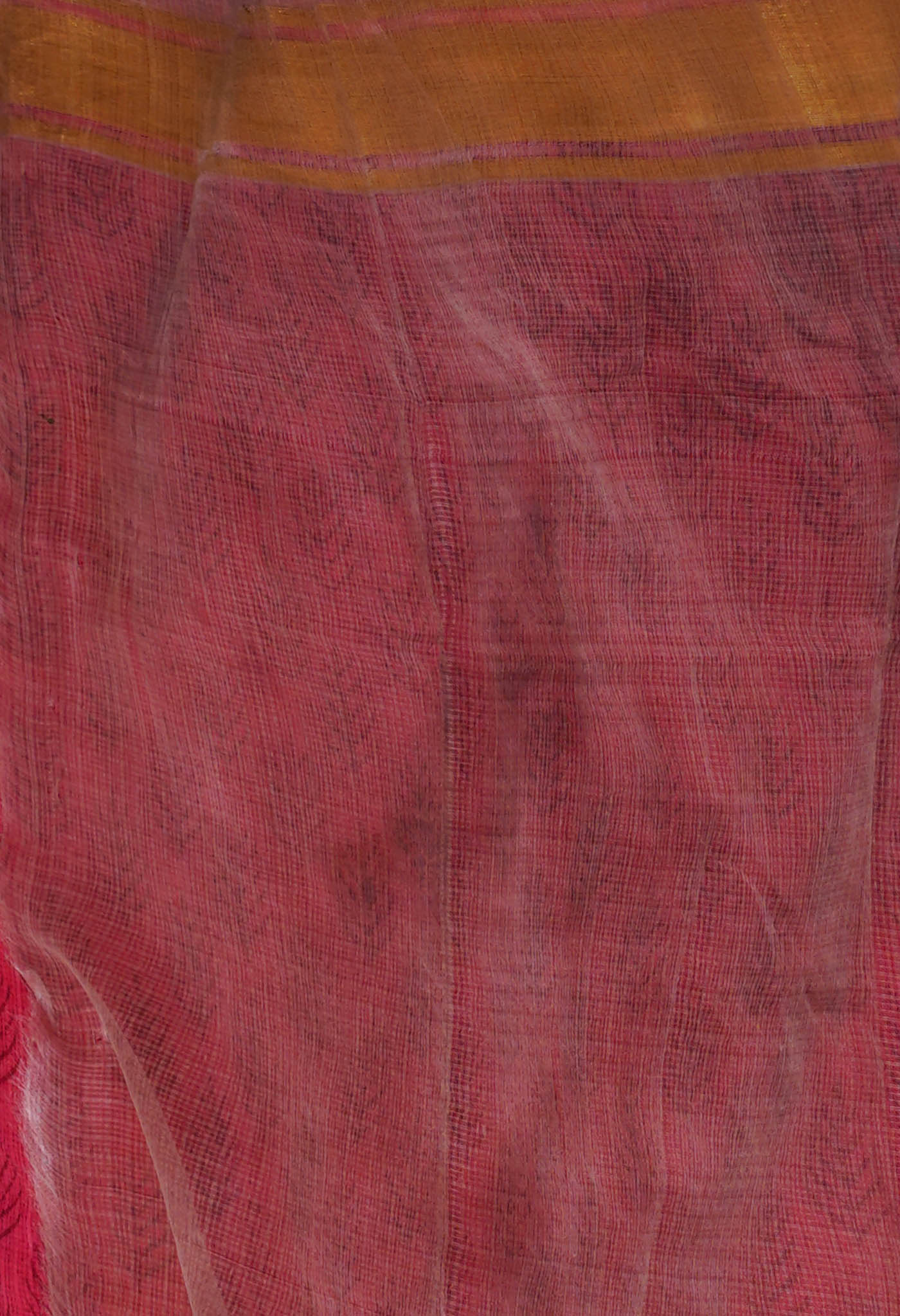 Red Pure Block Printed Kota Cotton Saree-UNM72076