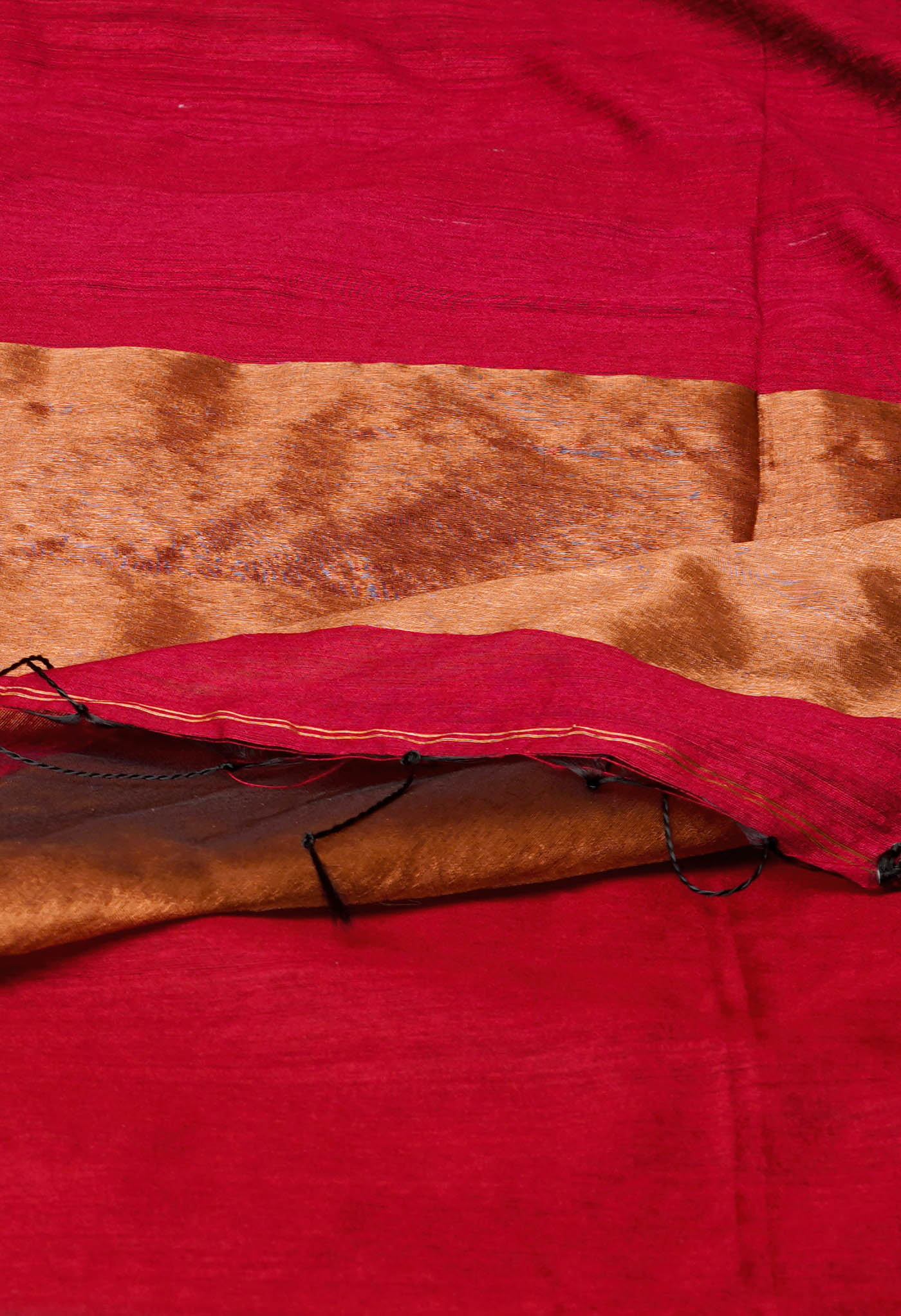 Red Pure Handloom Dupion Bengal Sico Saree-UNM72150